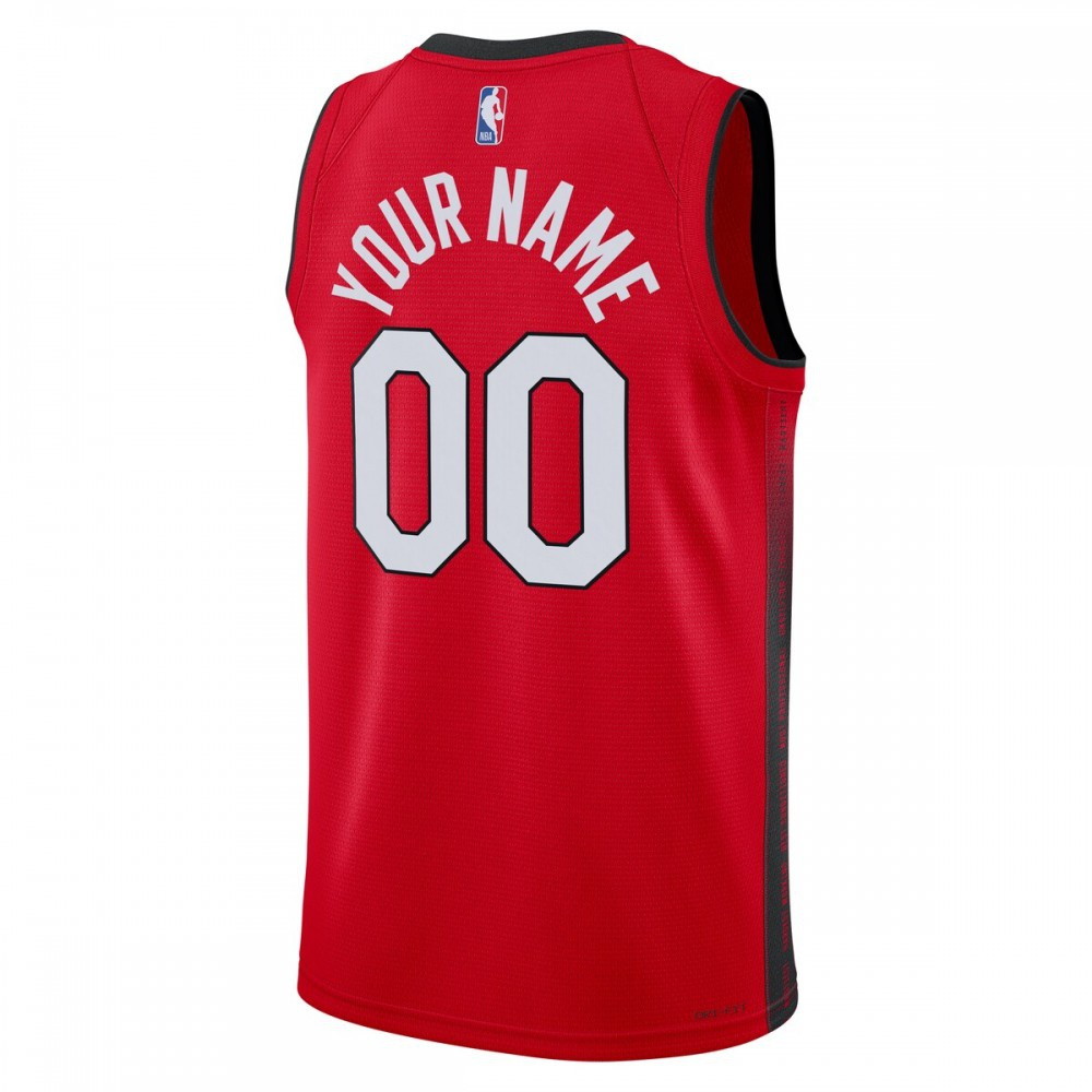 Miami Heat Unisex 2024/25 Custom Swingman Jersey City Edition Red - back view