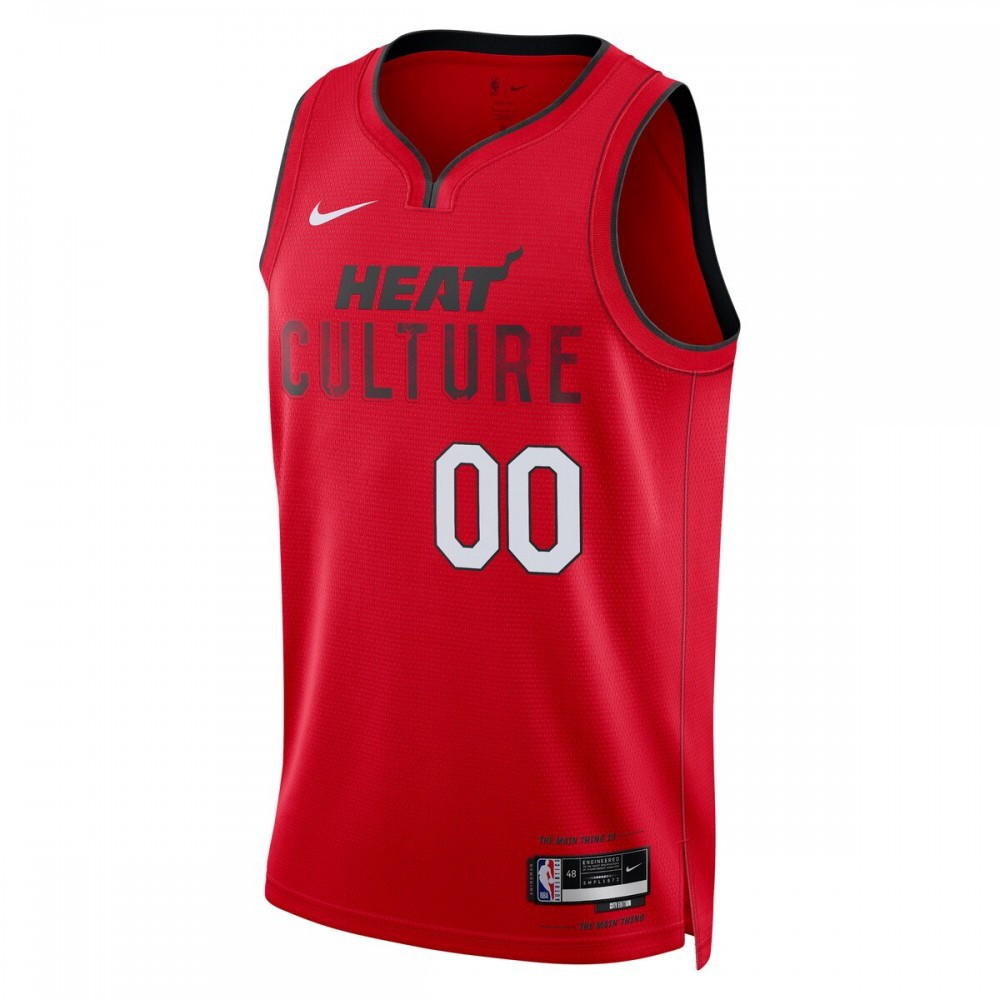 Miami Heat Unisex 2024/25 Custom Swingman Jersey City Edition Red - second front view