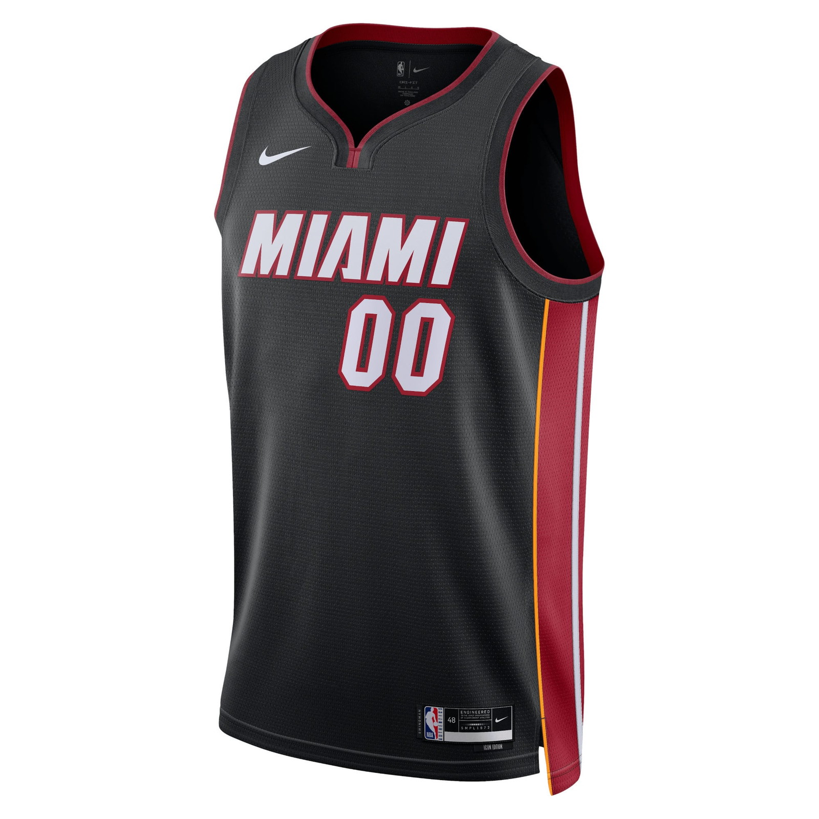 Miami Heat Unisex Swingman Custom Jersey Black Icon Edition - front view