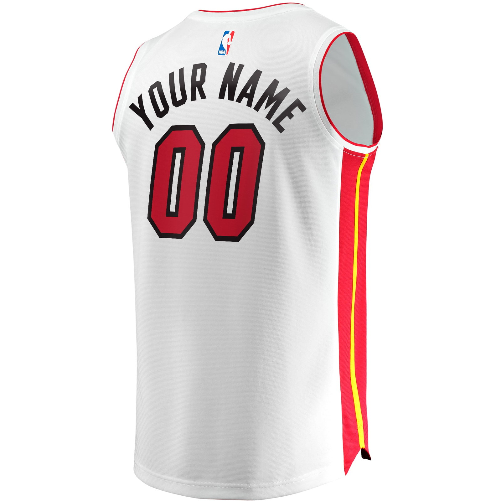 Miami Heat Youth Fast Break Custom Fan Version Jersey White Association Edition - back view