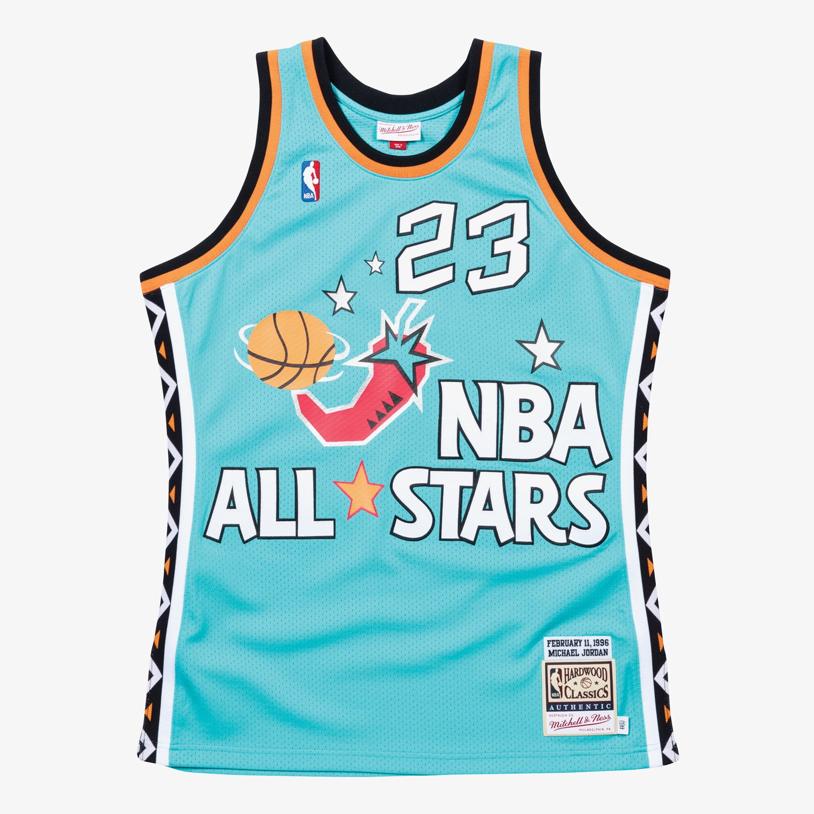 Michael Jordan 1996 NBA All-Star Game Pro Cut Jersey Teal - front and back view