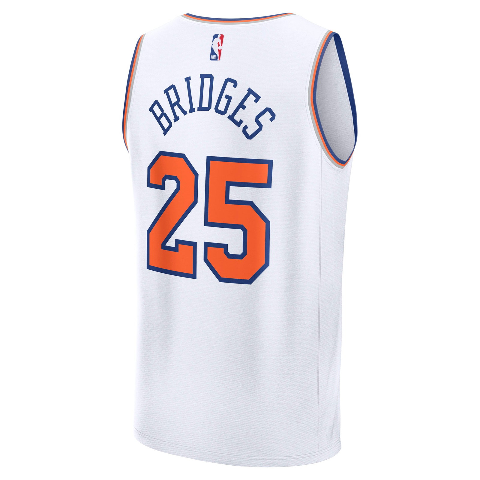 Mikal Bridges New York Knicks Fast Break Fan Version Player Jersey Association Edition - back view