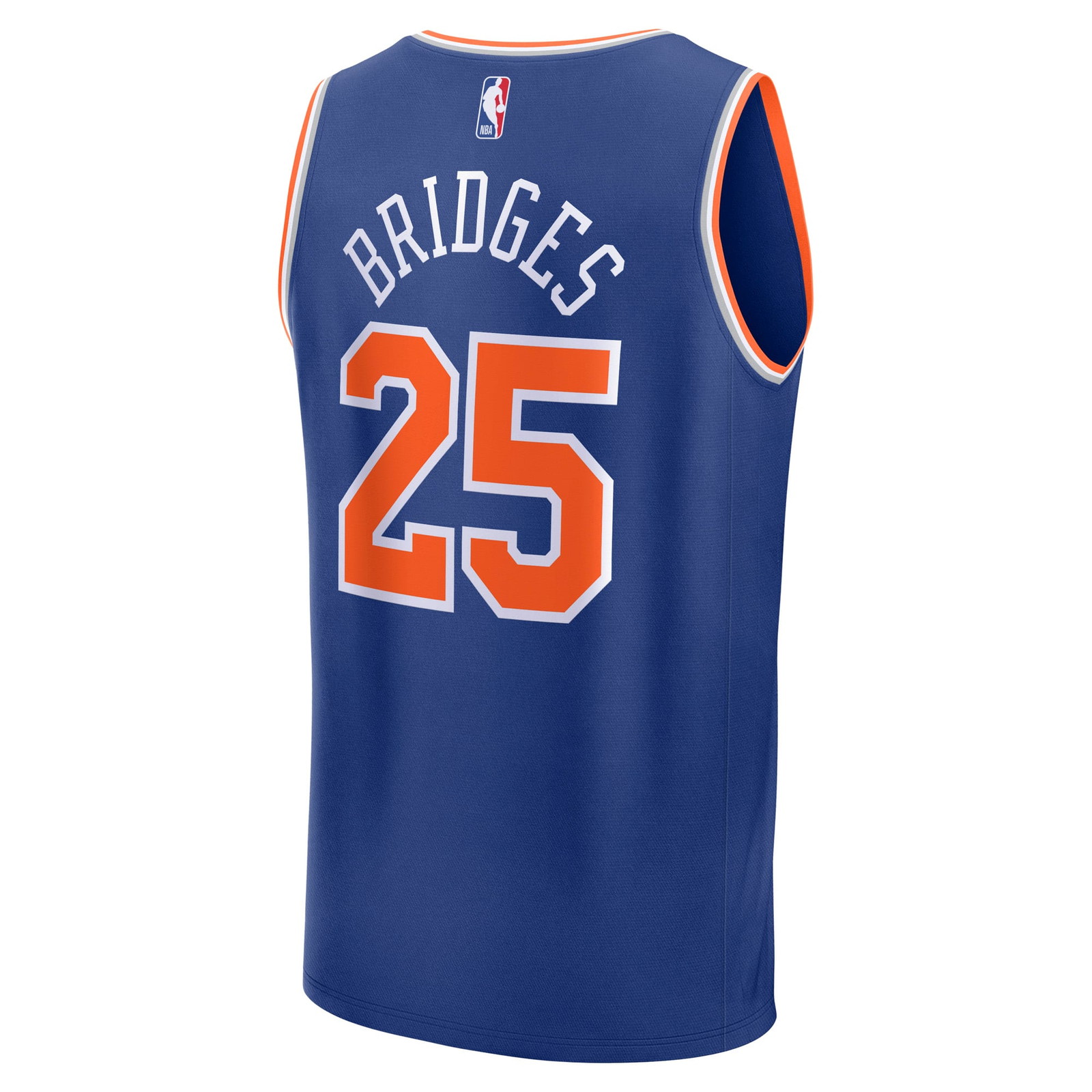 Mikal Bridges New York Knicks Fast Break Fan Version Player Jersey Icon Edition Blue - back view