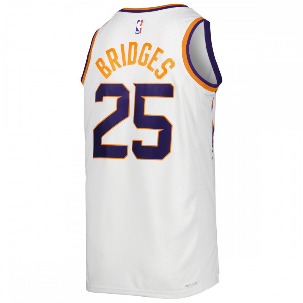 Mikal Bridges Phoenix Suns Unisex 2022/23 Swingman Jersey Icon Edition White - back view