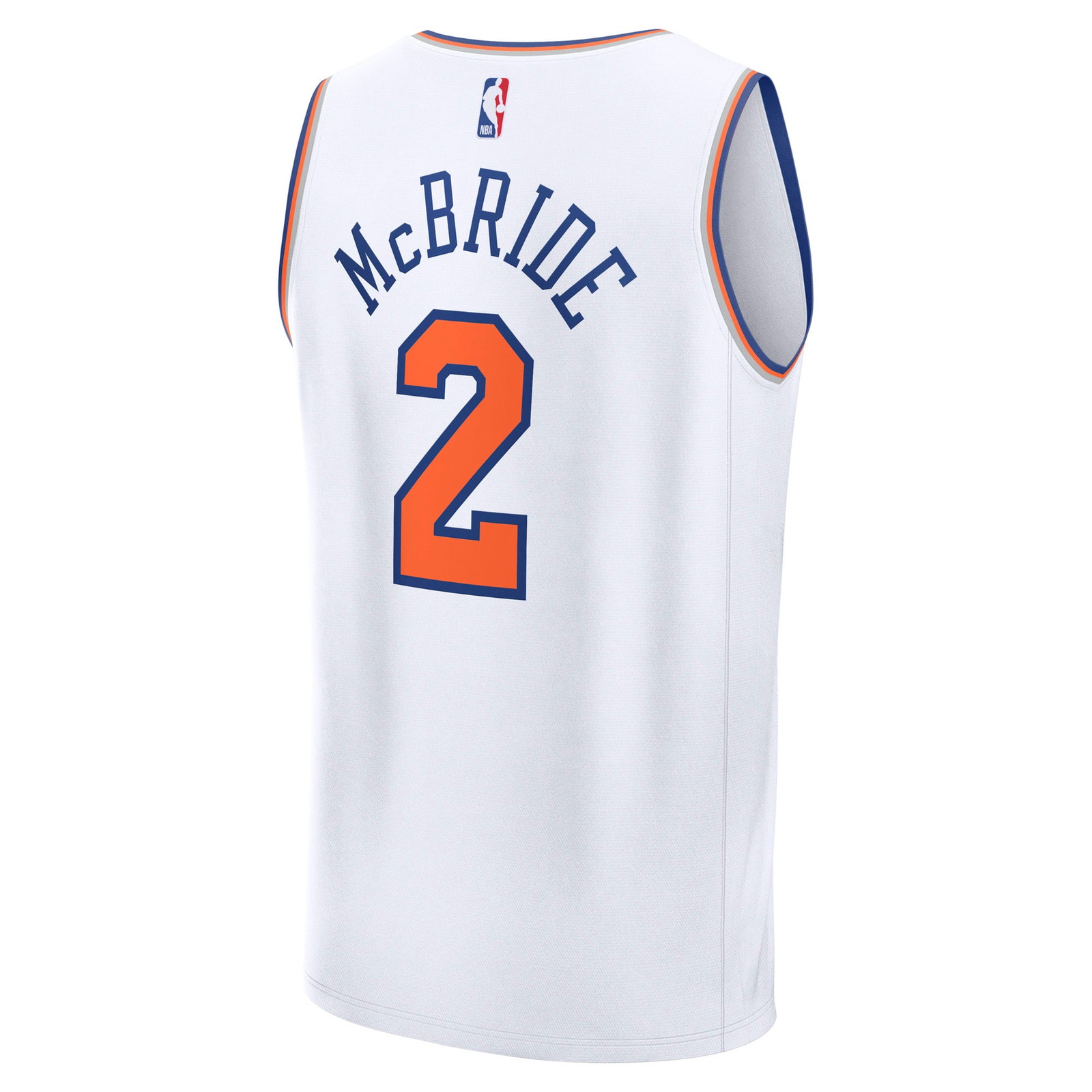 Miles McBride New York Knicks Fast Break Fan Version Player Jersey Association Edition - back view
