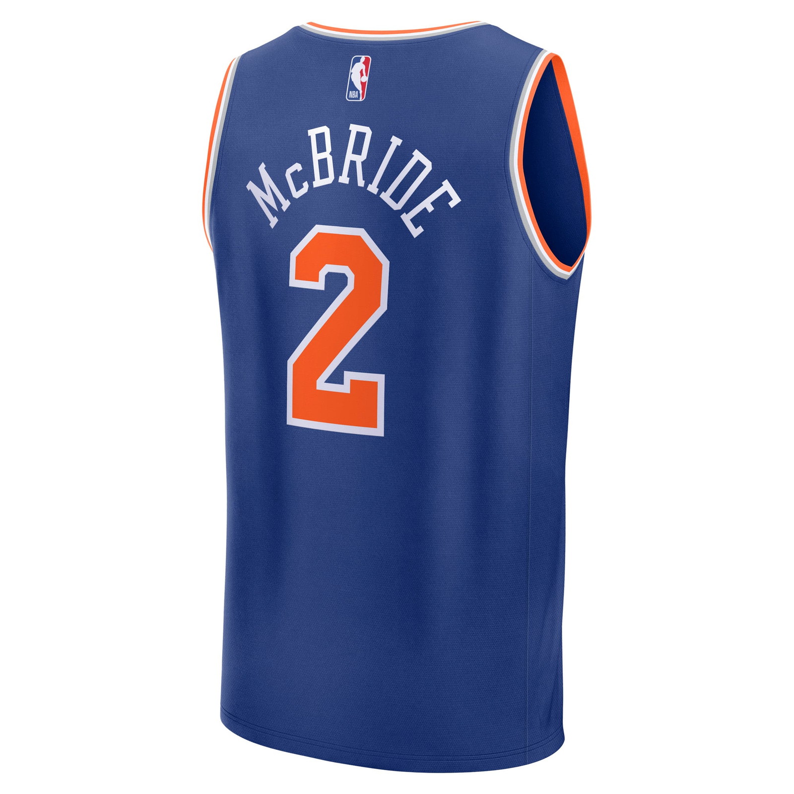 Miles McBride New York Knicks Fast Break Fan Version Player Jersey Icon Edition Blue - back view