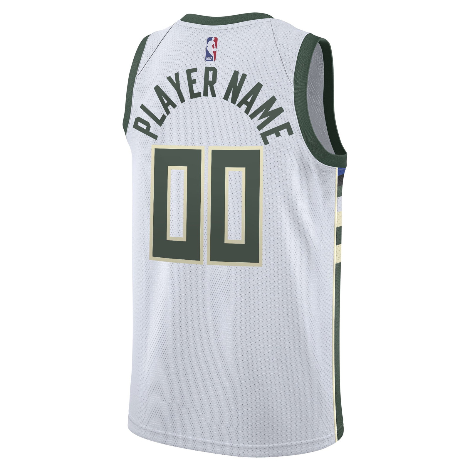 Milwaukee Bucks 2020/21 Swingman Custom Jersey Association Edition White - back view