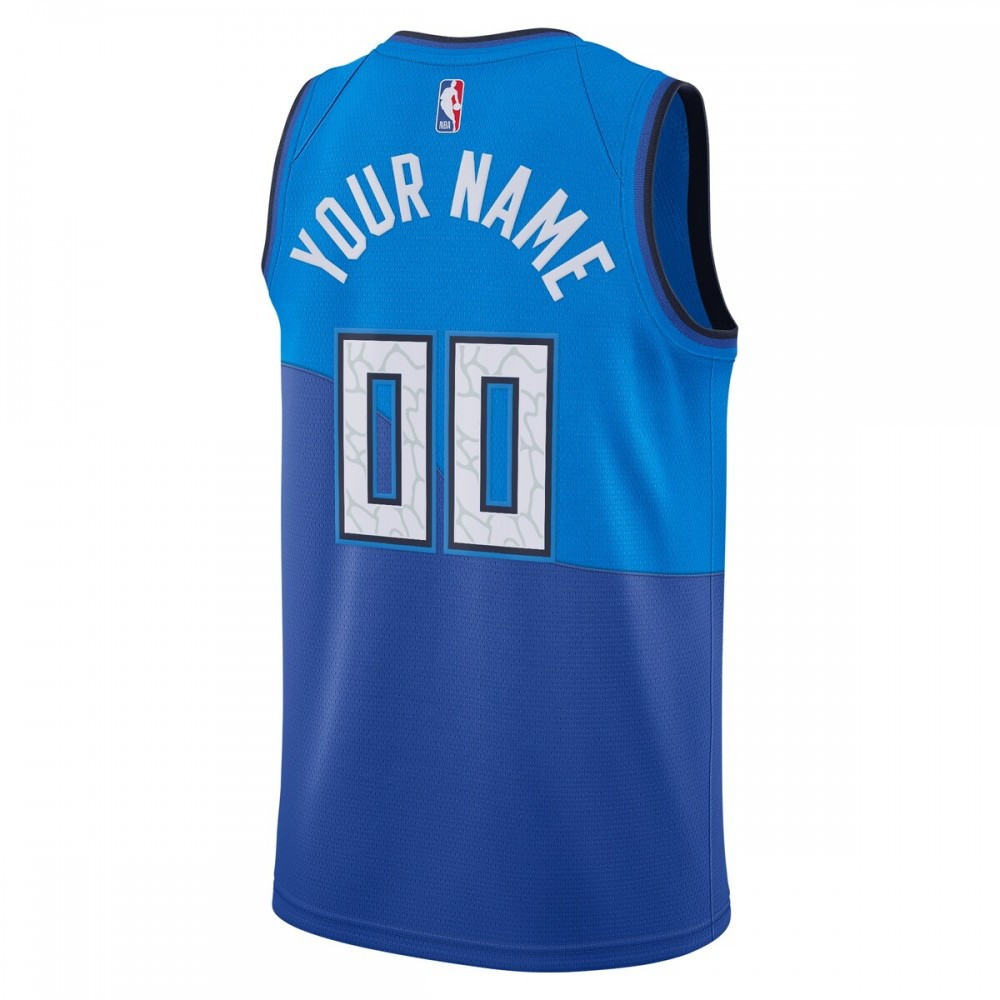 Milwaukee Bucks 2020/21 Swingman Custom Jersey Blue City Edition - back view