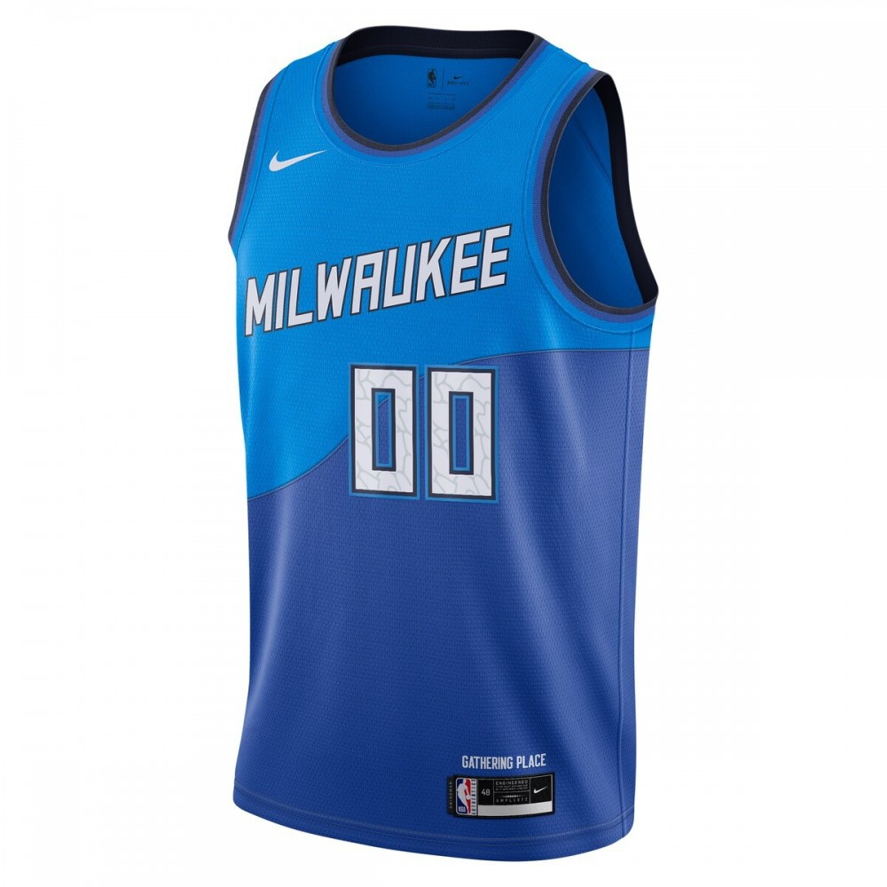 Milwaukee Bucks 2020/21 Swingman Custom Jersey Blue City Edition - second front view