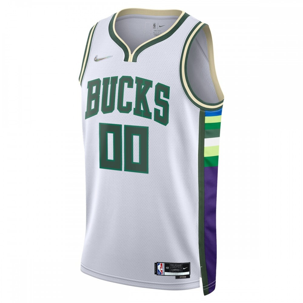 Milwaukee Bucks 2021/22 Swingman Custom Jersey City Edition White - second front view