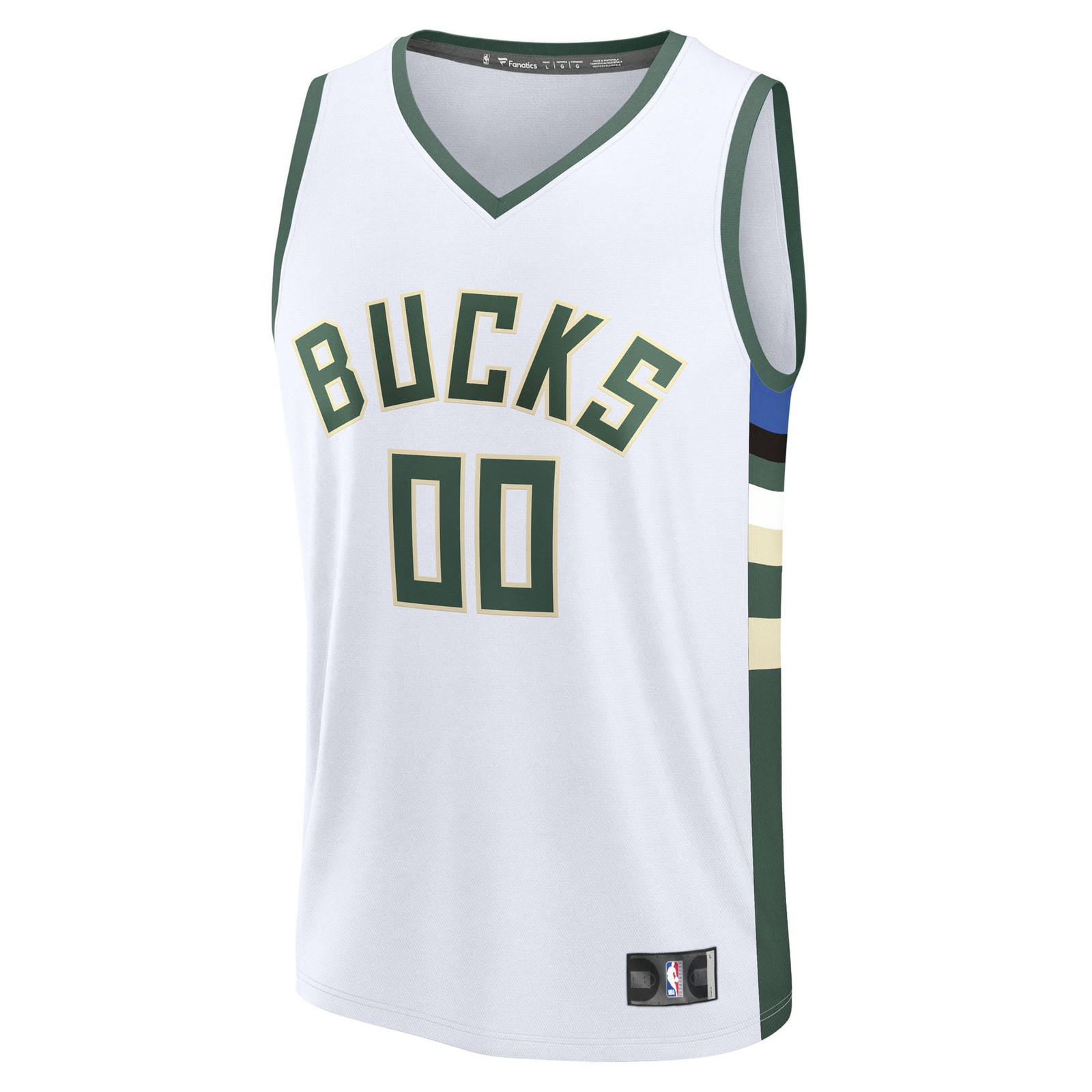 Milwaukee Bucks Fast Break Custom Jersey Association Edition White - front view