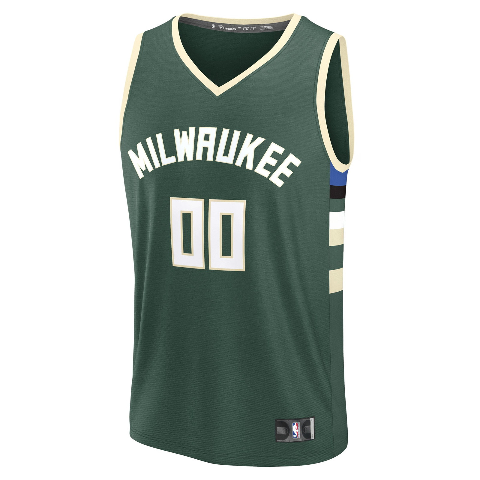 Milwaukee Bucks Fast Break Custom Jersey Icon Edition Green - front view