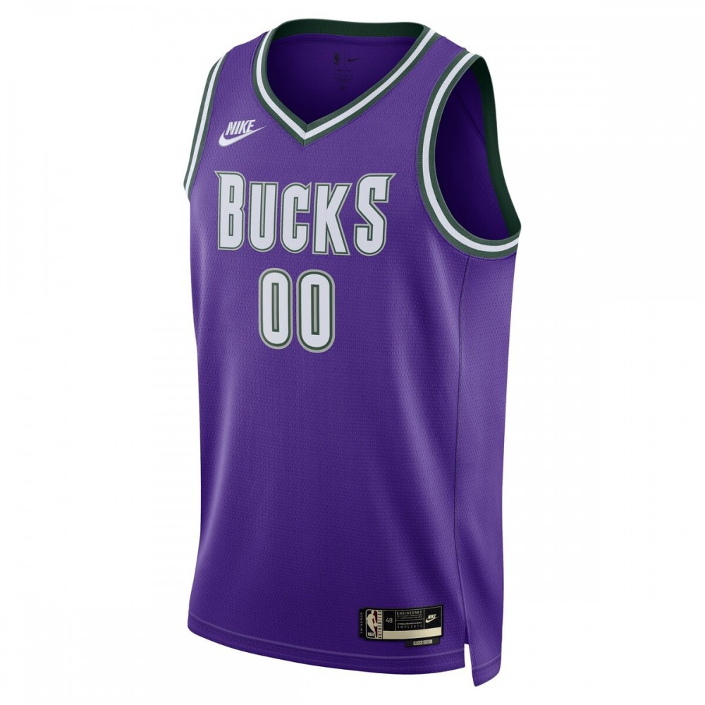 Milwaukee Bucks Unisex 2022/23 Custom Swingman Jersey Classic Edition Purple - second front view