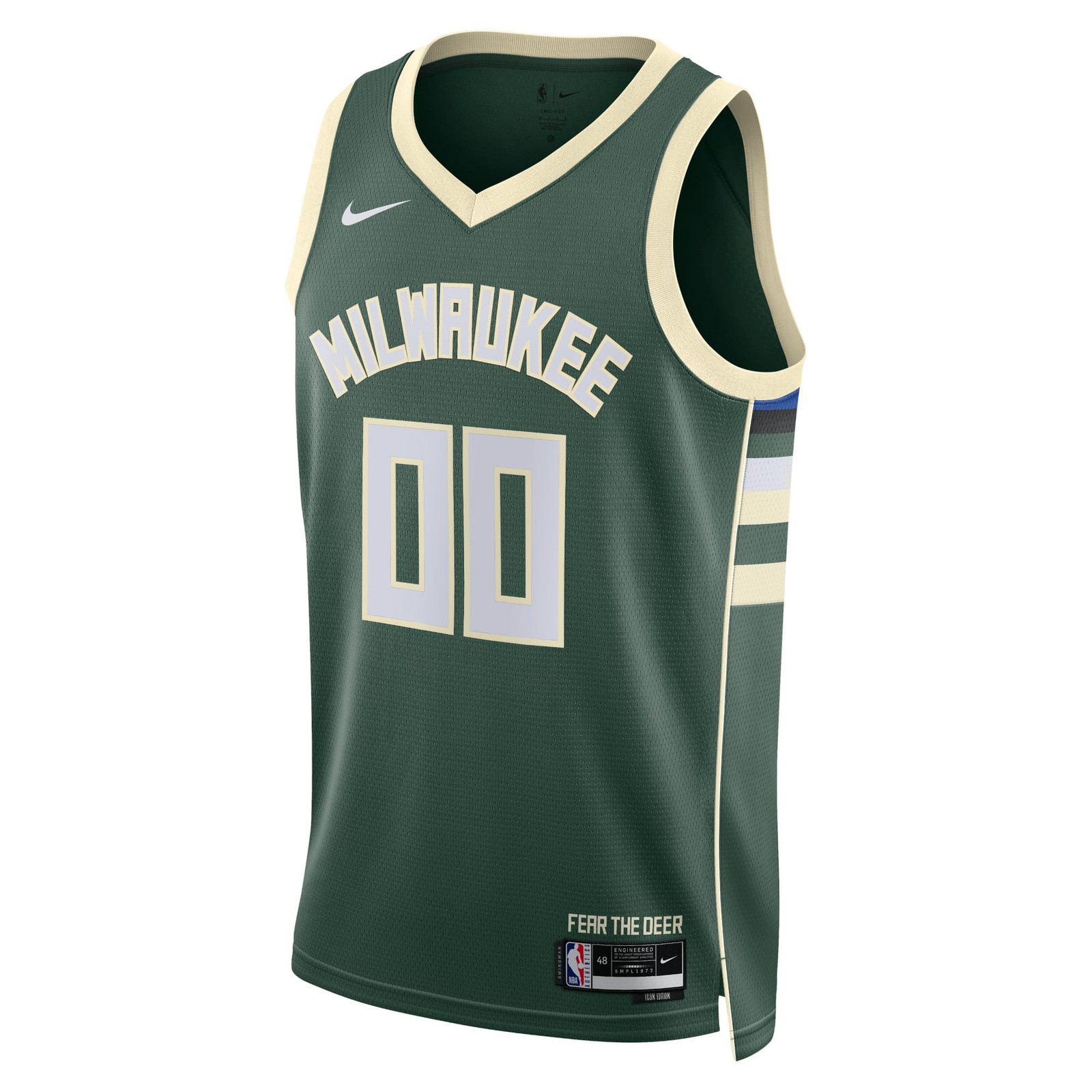 Milwaukee Bucks Unisex Swingman Custom Jersey Hunter Green Icon Edition - front view