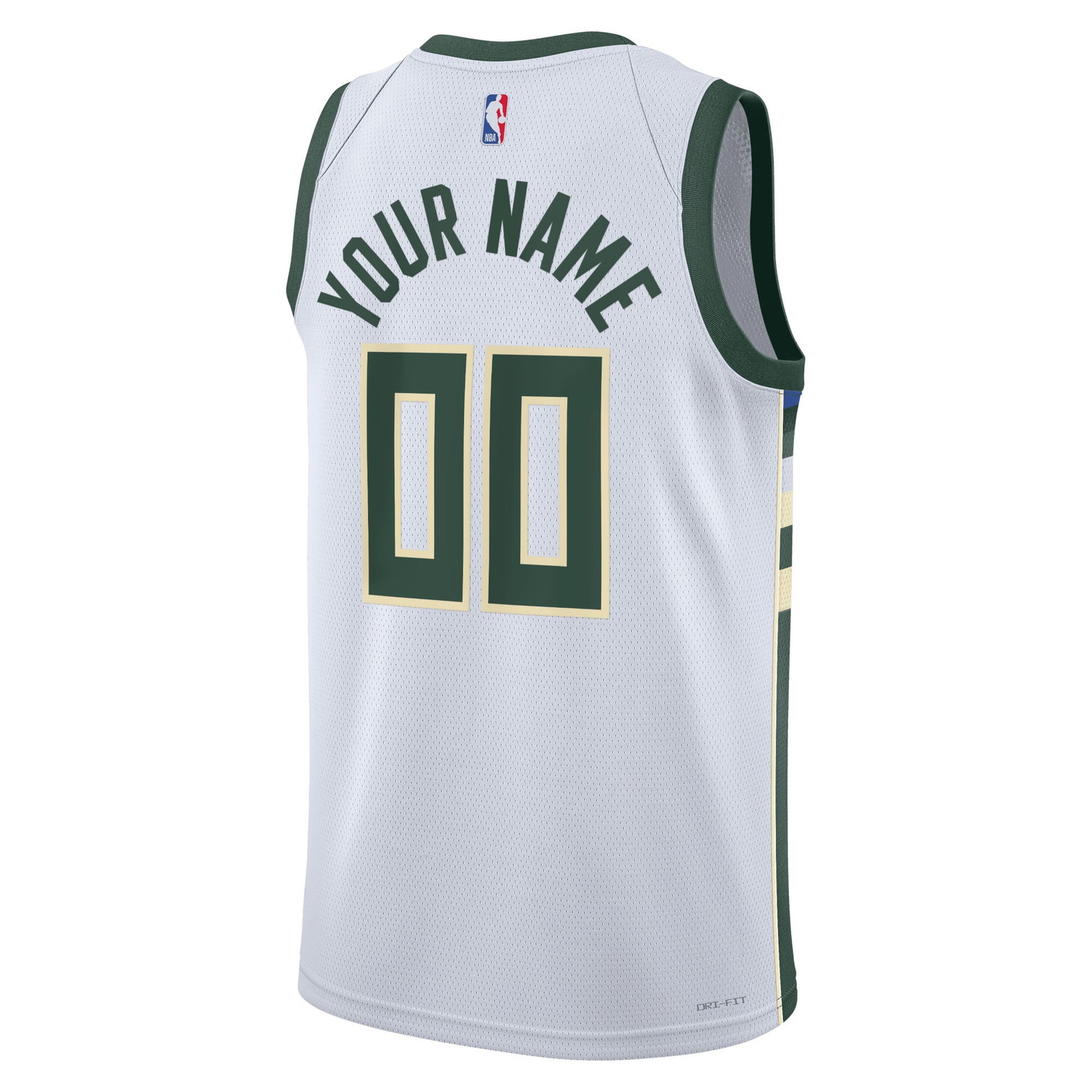Milwaukee Bucks Unisex Swingman Custom Jersey White Association Edition - back view
