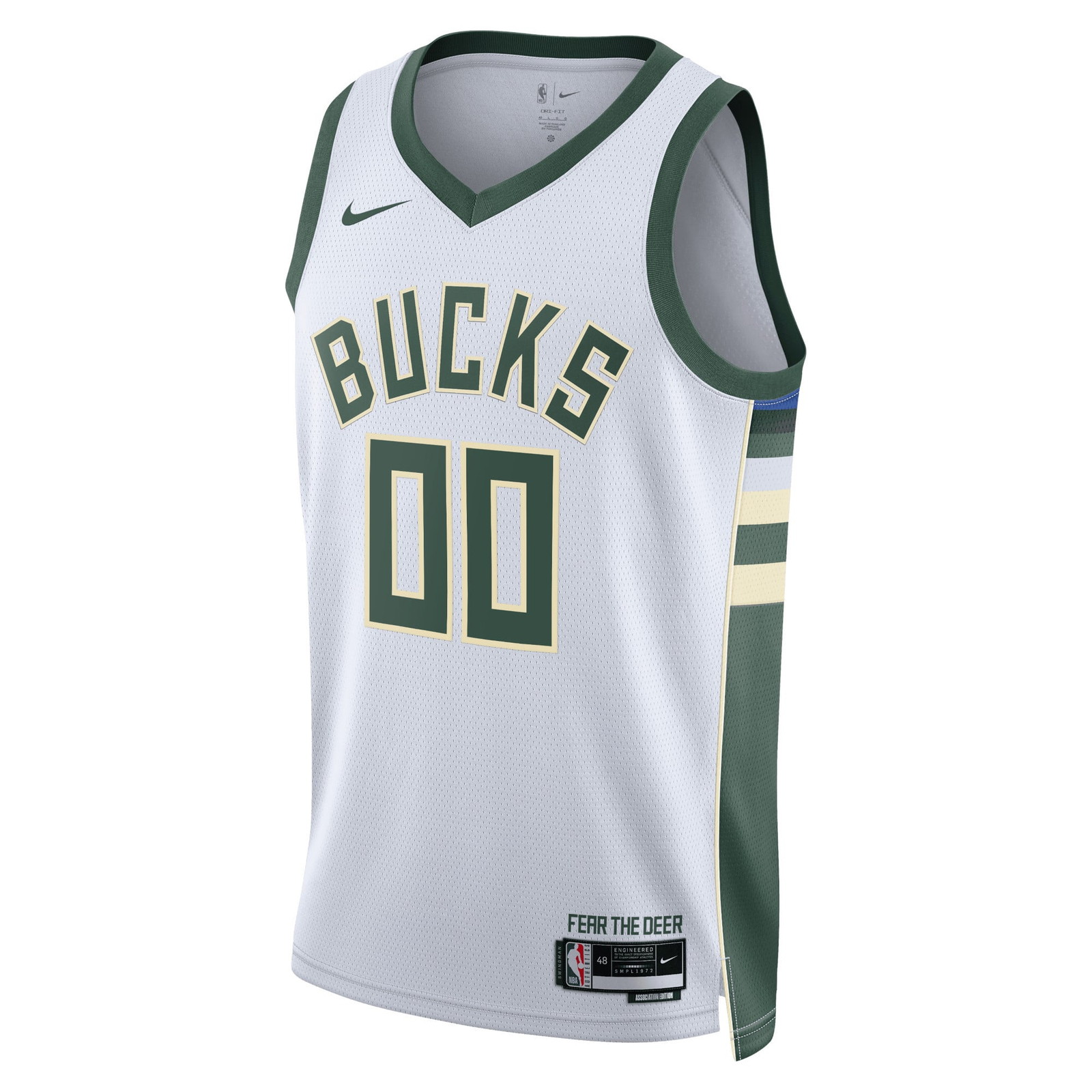 Milwaukee Bucks Unisex Swingman Custom Jersey White Association Edition - front view