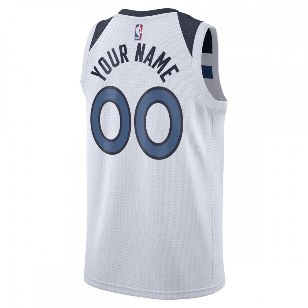 Minnesota Timberwolves 2020/21 Swingman Custom Jersey Association Edition White - back view