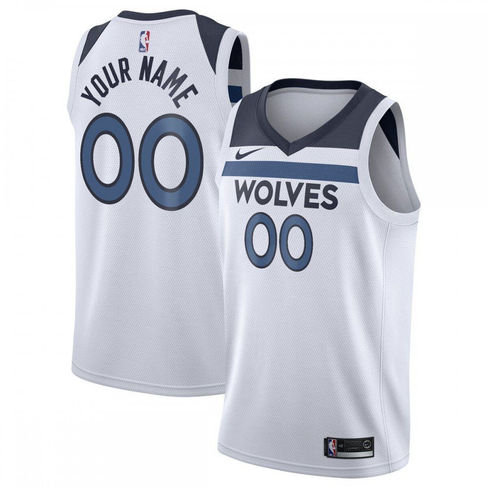 Minnesota Timberwolves 2020/21 Swingman Custom Jersey Association Edition White - front view