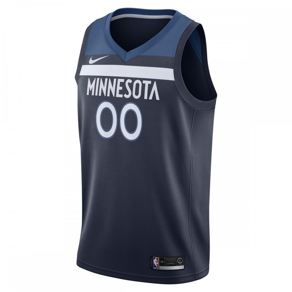 Minnesota Timberwolves Swingman Custom Jersey Navy Icon Edition - second front view