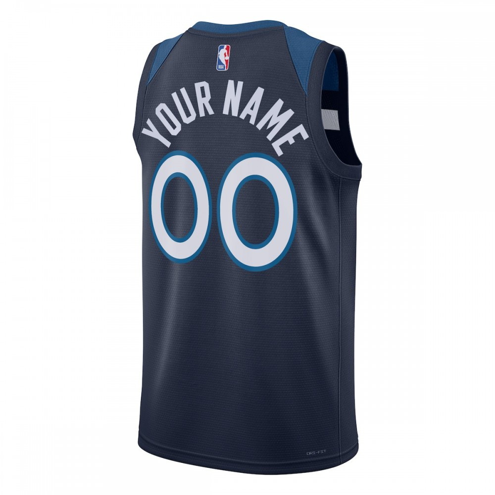 Minnesota Timberwolves Unisex 2022/23 Swingman Custom Jersey Navy Icon Edition - back view