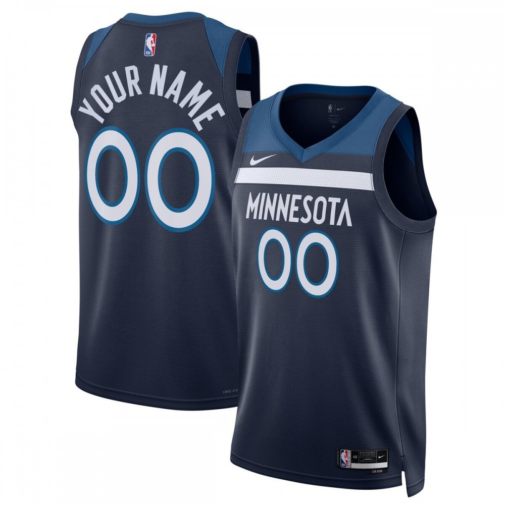 Minnesota Timberwolves Unisex 2022/23 Swingman Custom Jersey Navy Icon Edition - front view