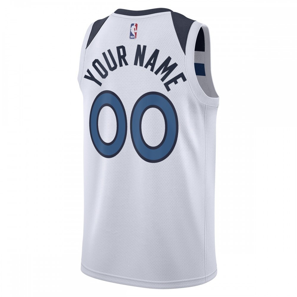 Minnesota Timberwolves Unisex 2022/23 Swingman Custom Jersey White Association Edition - back view