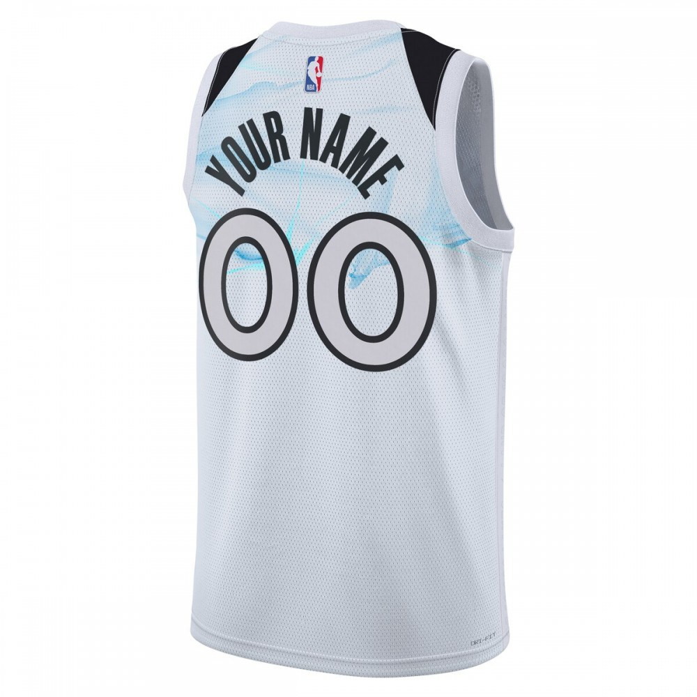 Minnesota Timberwolves Unisex 2024/25 Custom Swingman Jersey City Edition White - back view