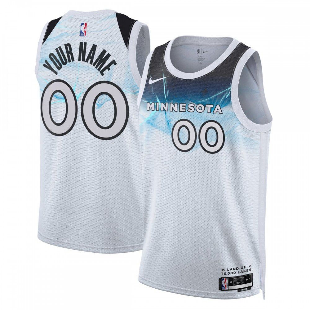 Minnesota Timberwolves Unisex 2024/25 Custom Swingman Jersey City Edition White - front view
