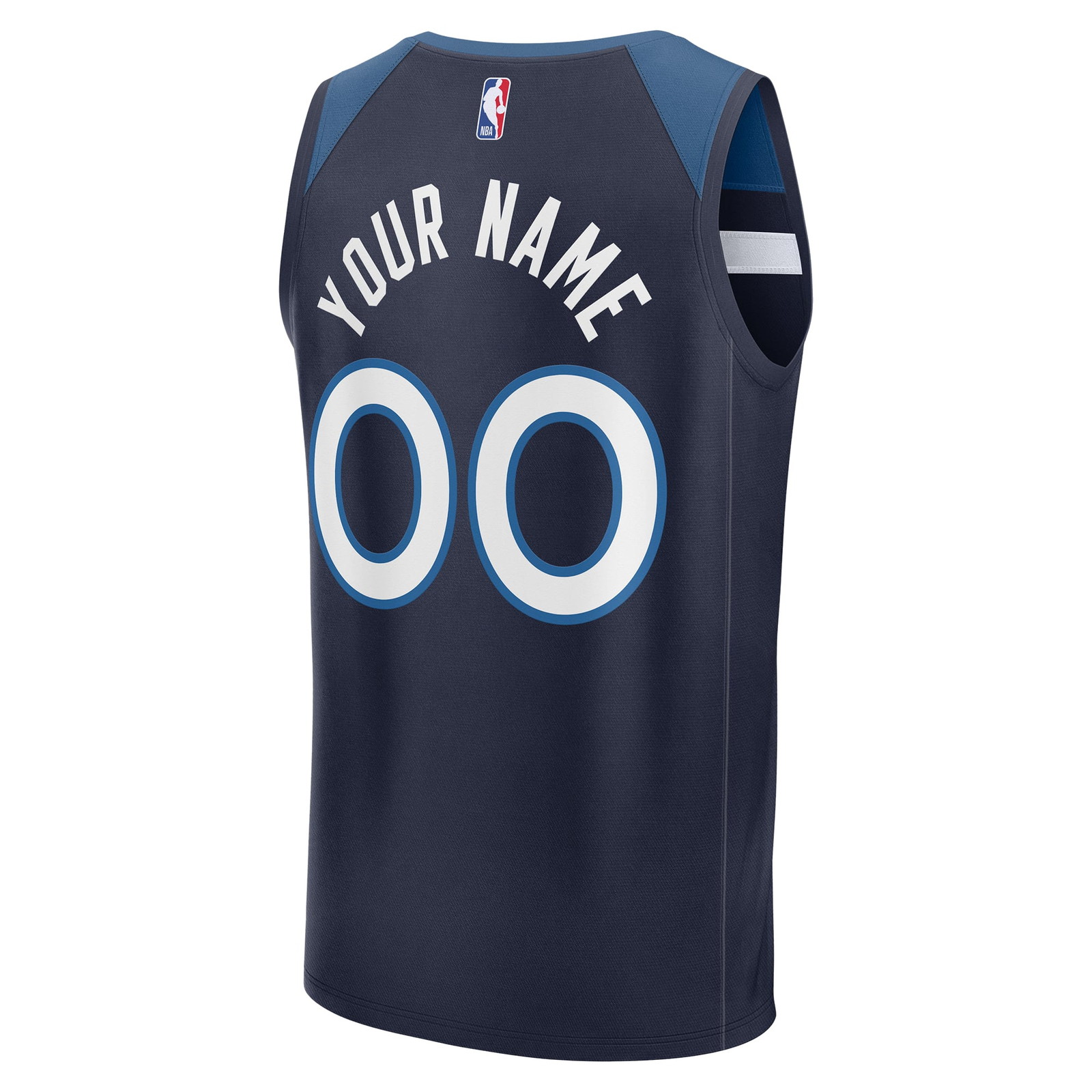 Minnesota Timberwolves Youth Fast Break Custom Jersey Icon Edition Navy - back view