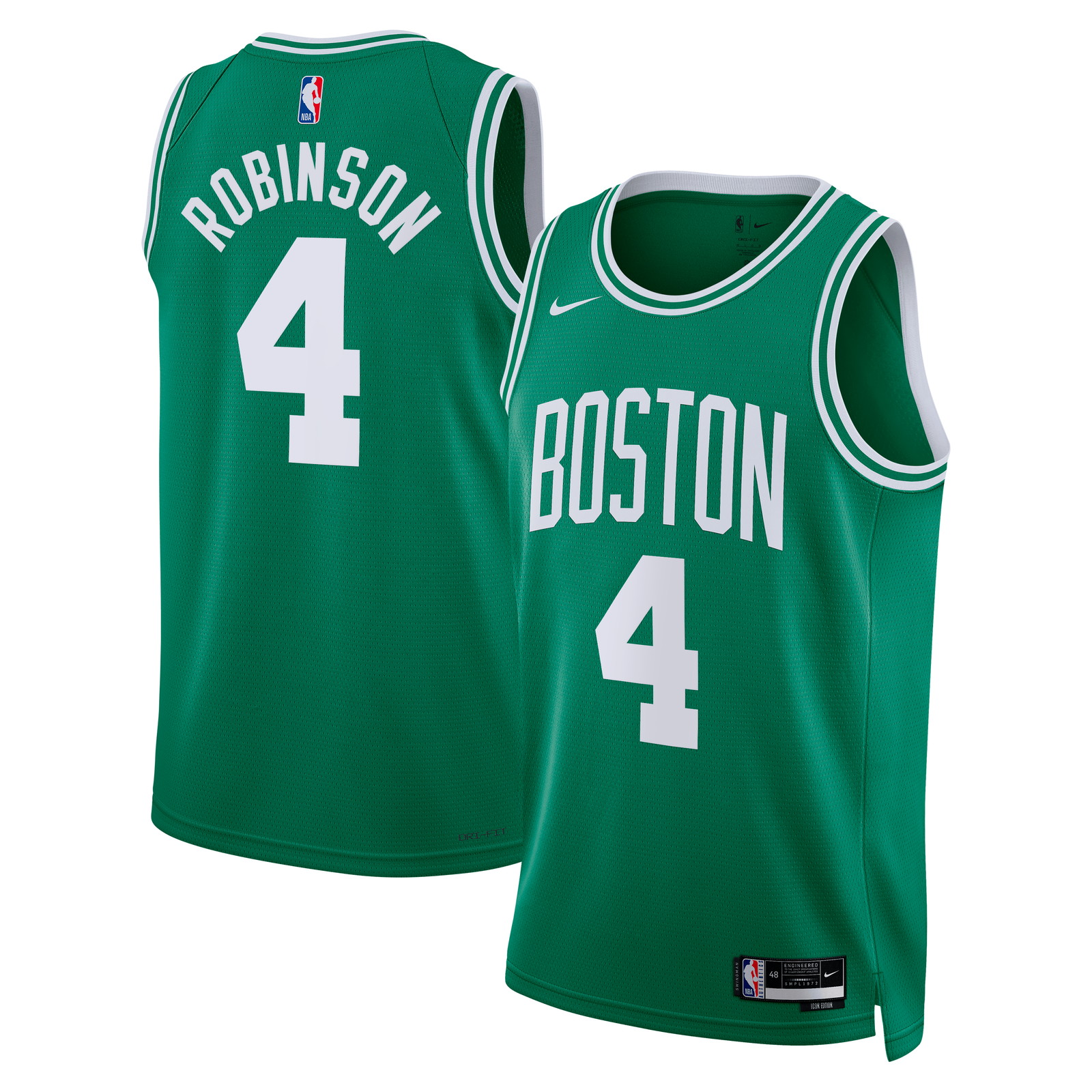 Mitchell Robinson Boston Celtics Unisex Swingman Jersey Icon Edition Kelly - front and back view
