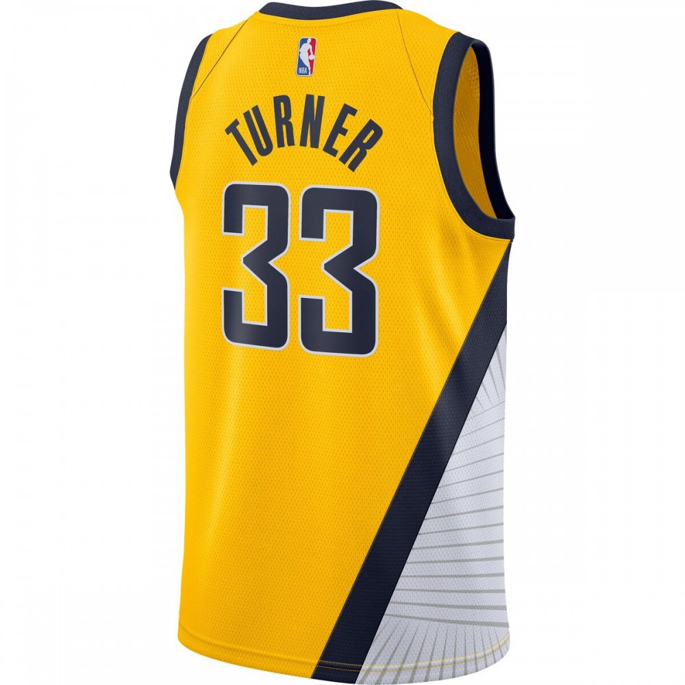 Myles Turner Indiana Pacers Finished Swingman Jersey Gold Statement Edition - back view