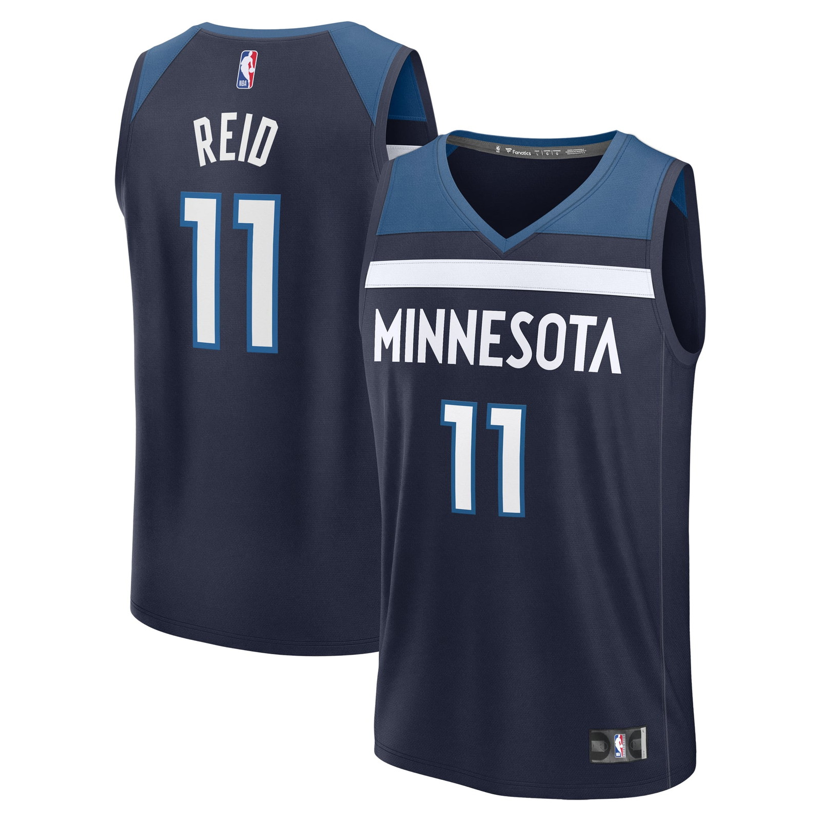 Naz Reid Minnesota Timberwolves Youth Fast Break Fan Version Player Jersey - front and back view