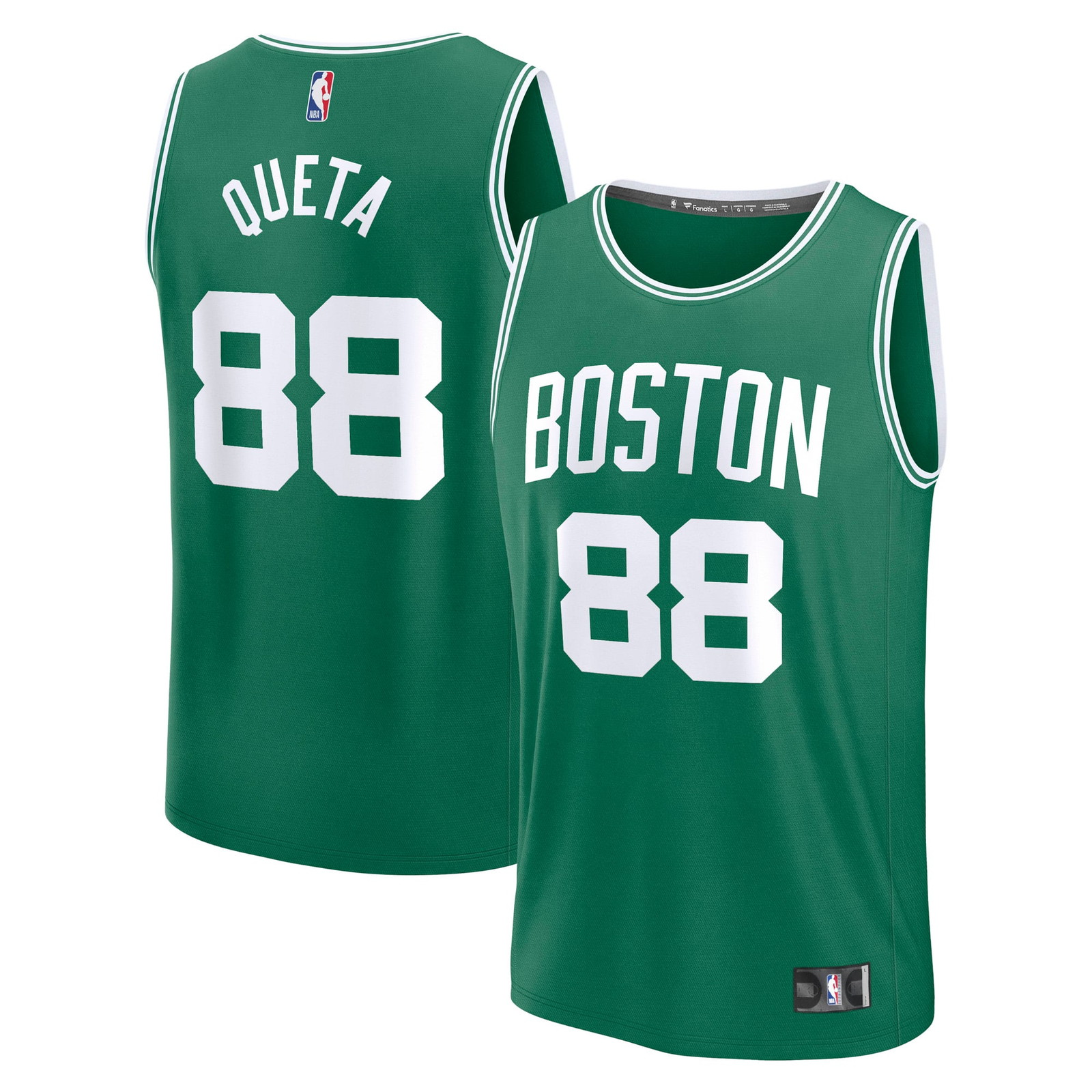 Neemias Queta Boston Celtics Fast Break Fan Version Player Jersey Icon - front and back view