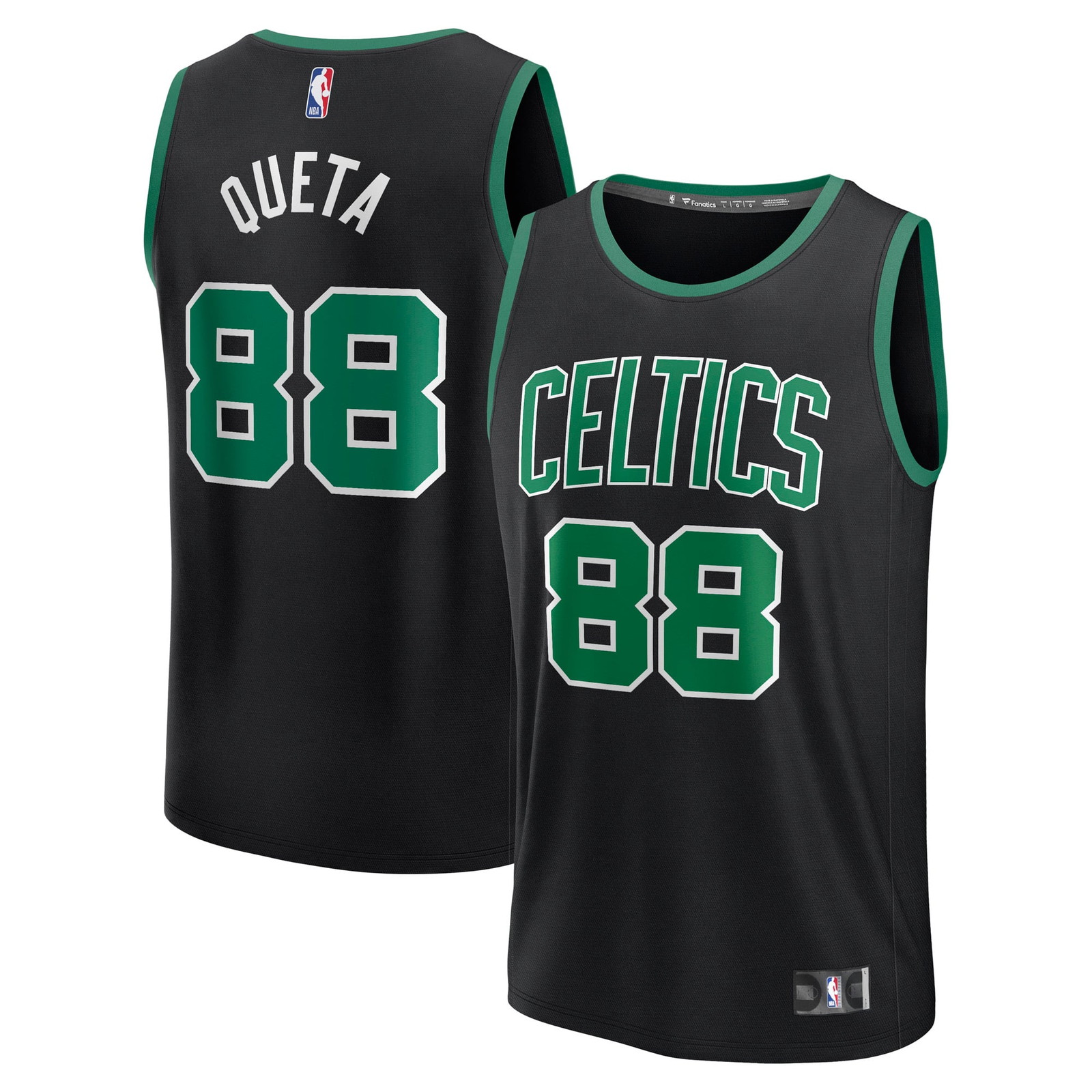 Neemias Queta Boston Celtics Fast Break Fan Version Player Jersey Statement - front and back view