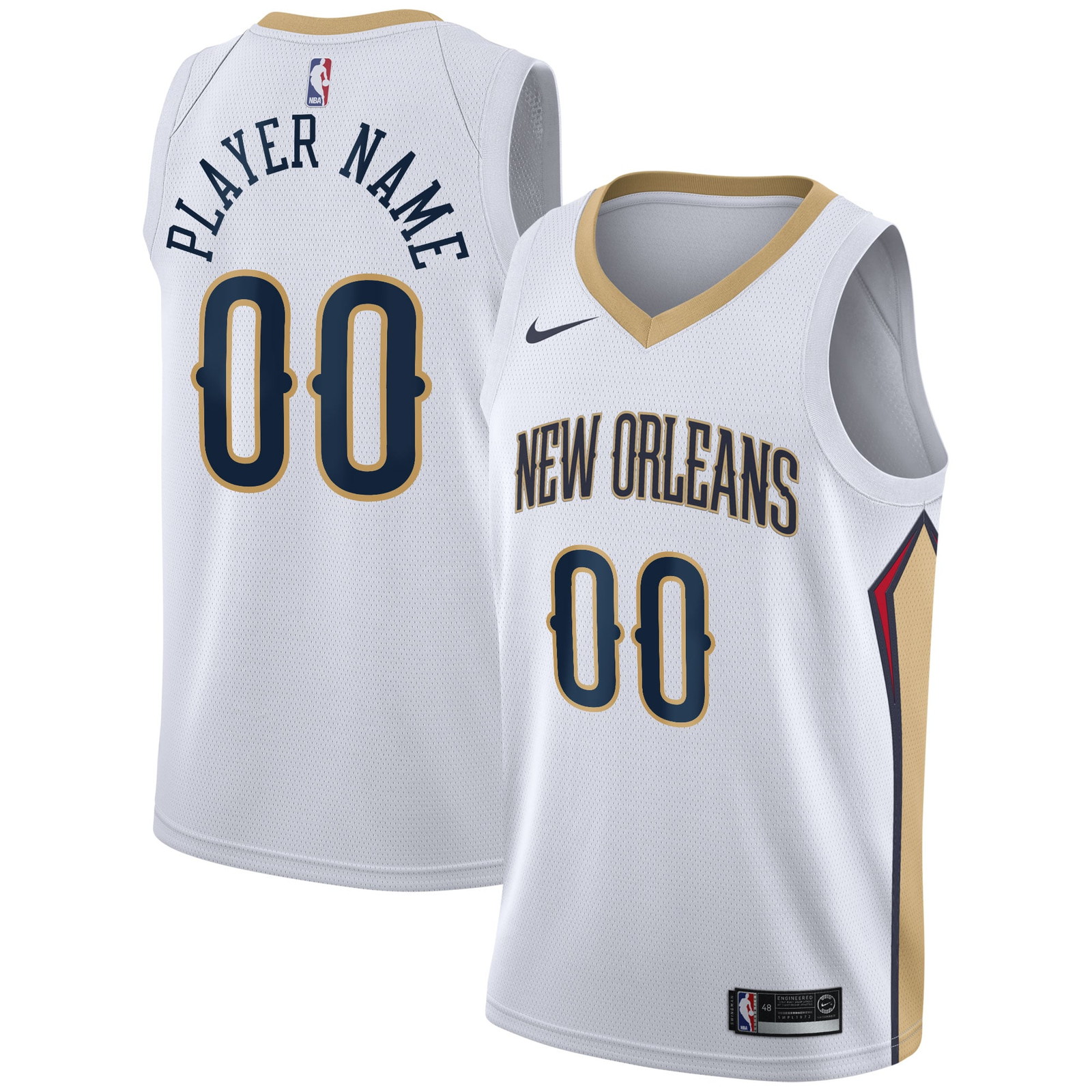New Orleans Pelicans 2020/21 Swingman Custom Jersey Association Edition White - front and back view