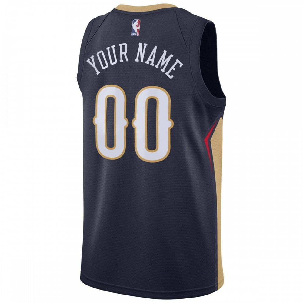 New Orleans Pelicans 2020/21 Swingman Custom Jersey Icon Edition Navy - back view