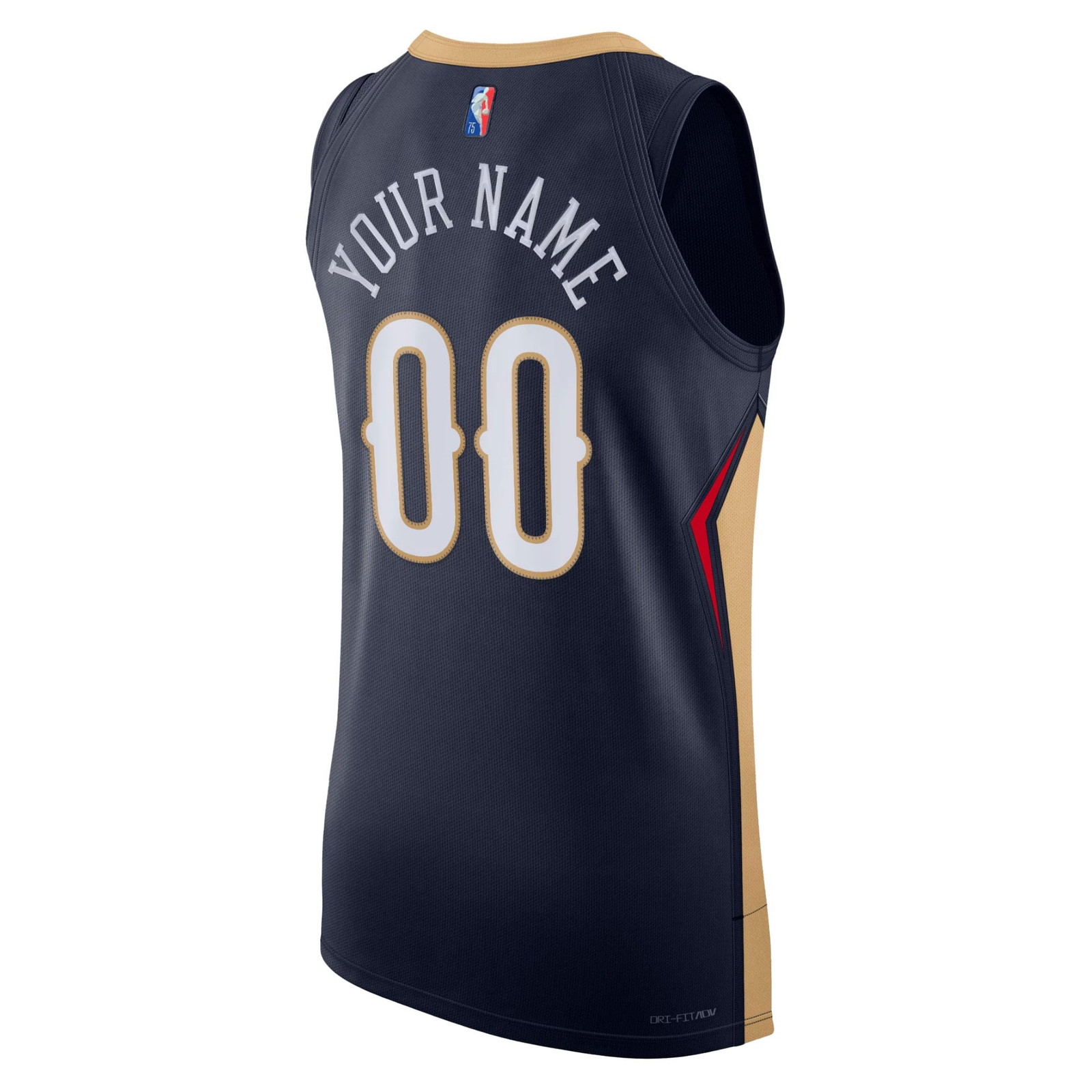 New Orleans Pelicans 2021/22 Diamond Pro Cut Custom Jersey Icon Edition Navy - back view