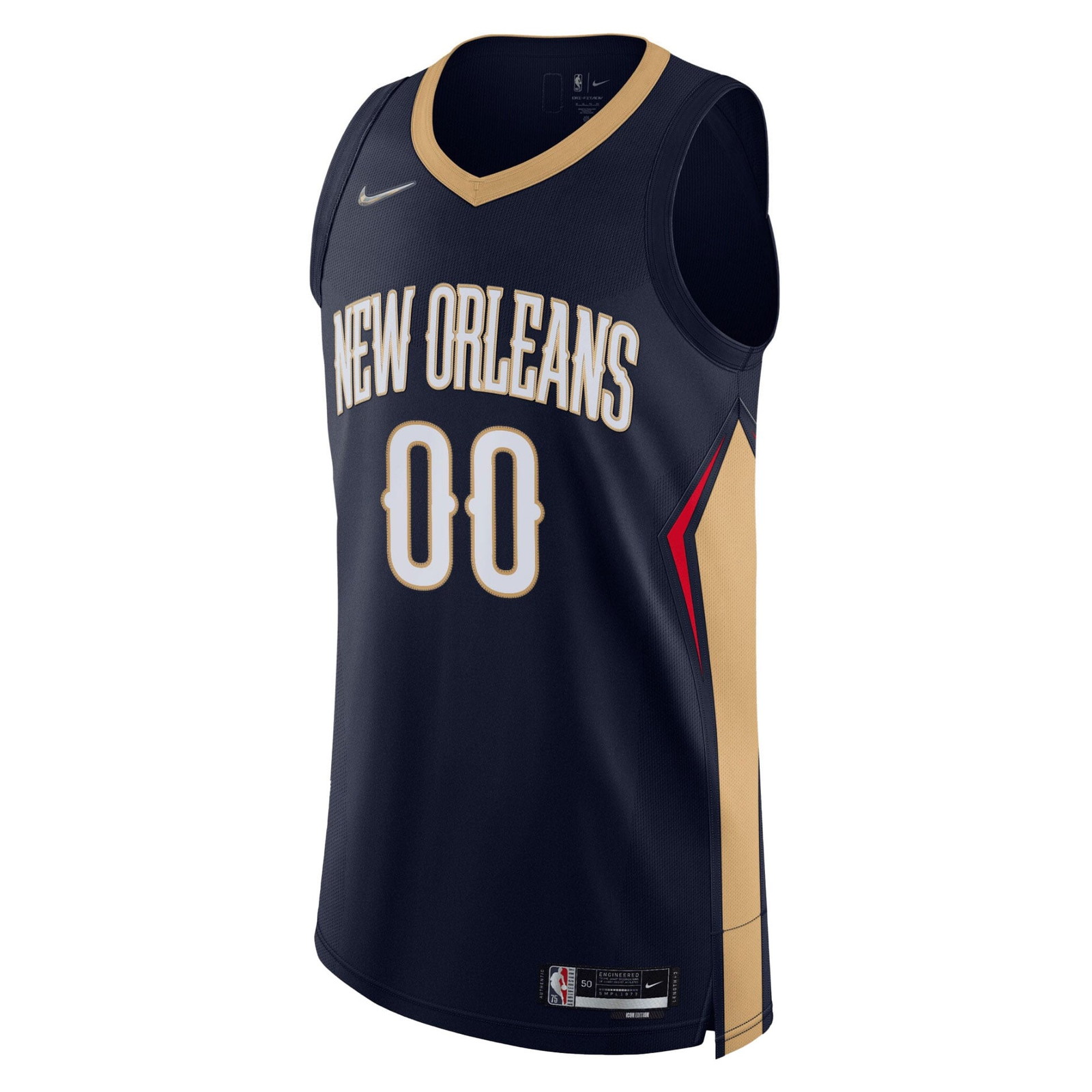 New Orleans Pelicans 2021/22 Diamond Pro Cut Custom Jersey Icon Edition Navy - front view