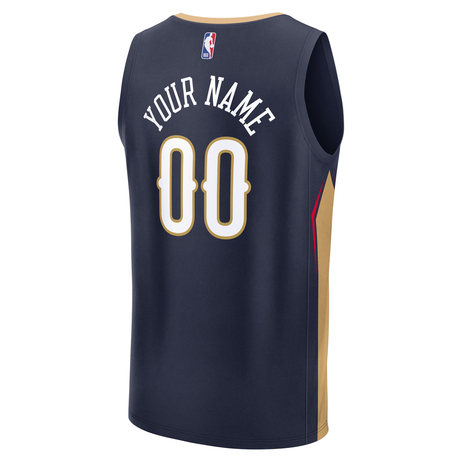 New Orleans Pelicans Fast Break Custom Jersey Icon Edition Navy - back view