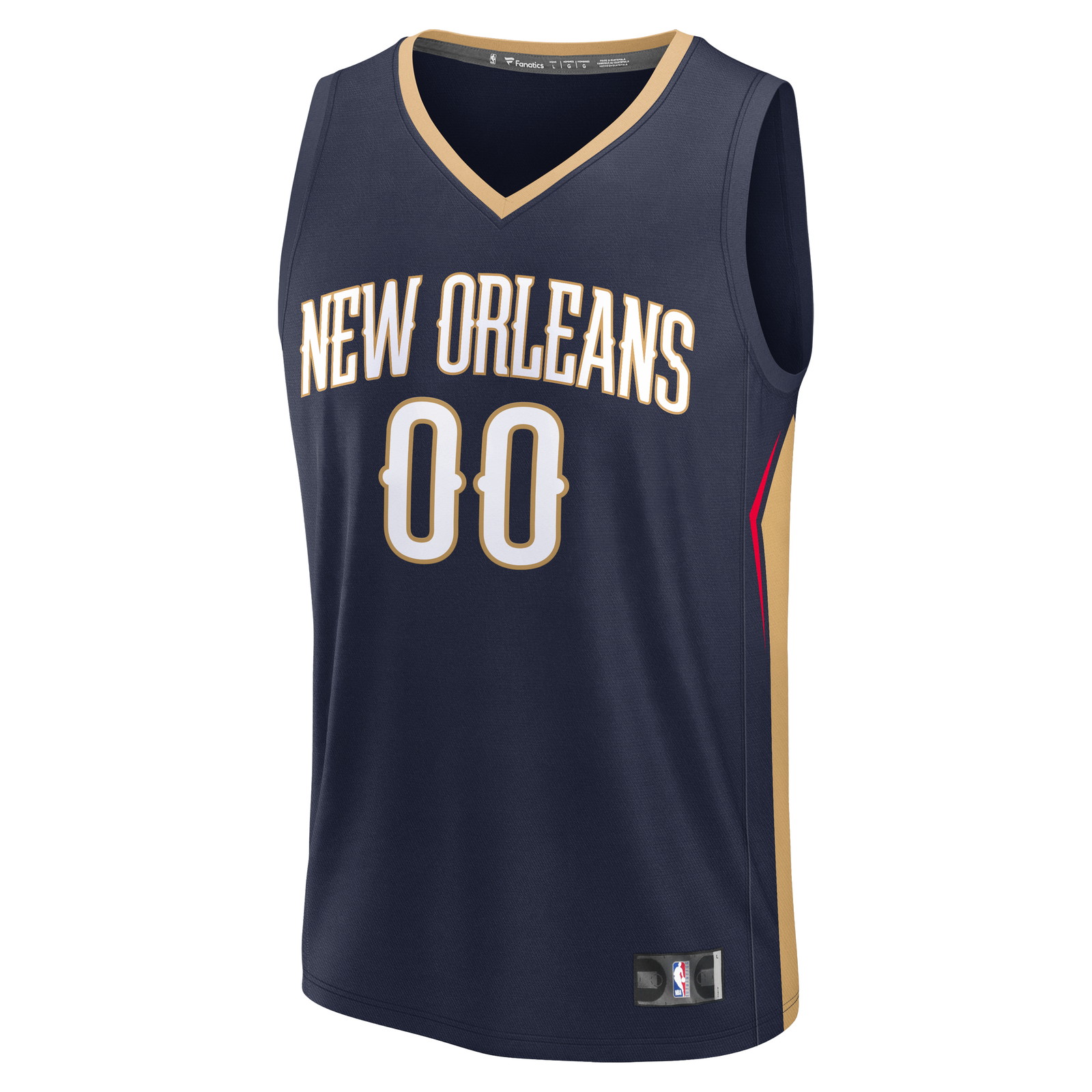 New Orleans Pelicans Fast Break Custom Jersey Icon Edition Navy - front view