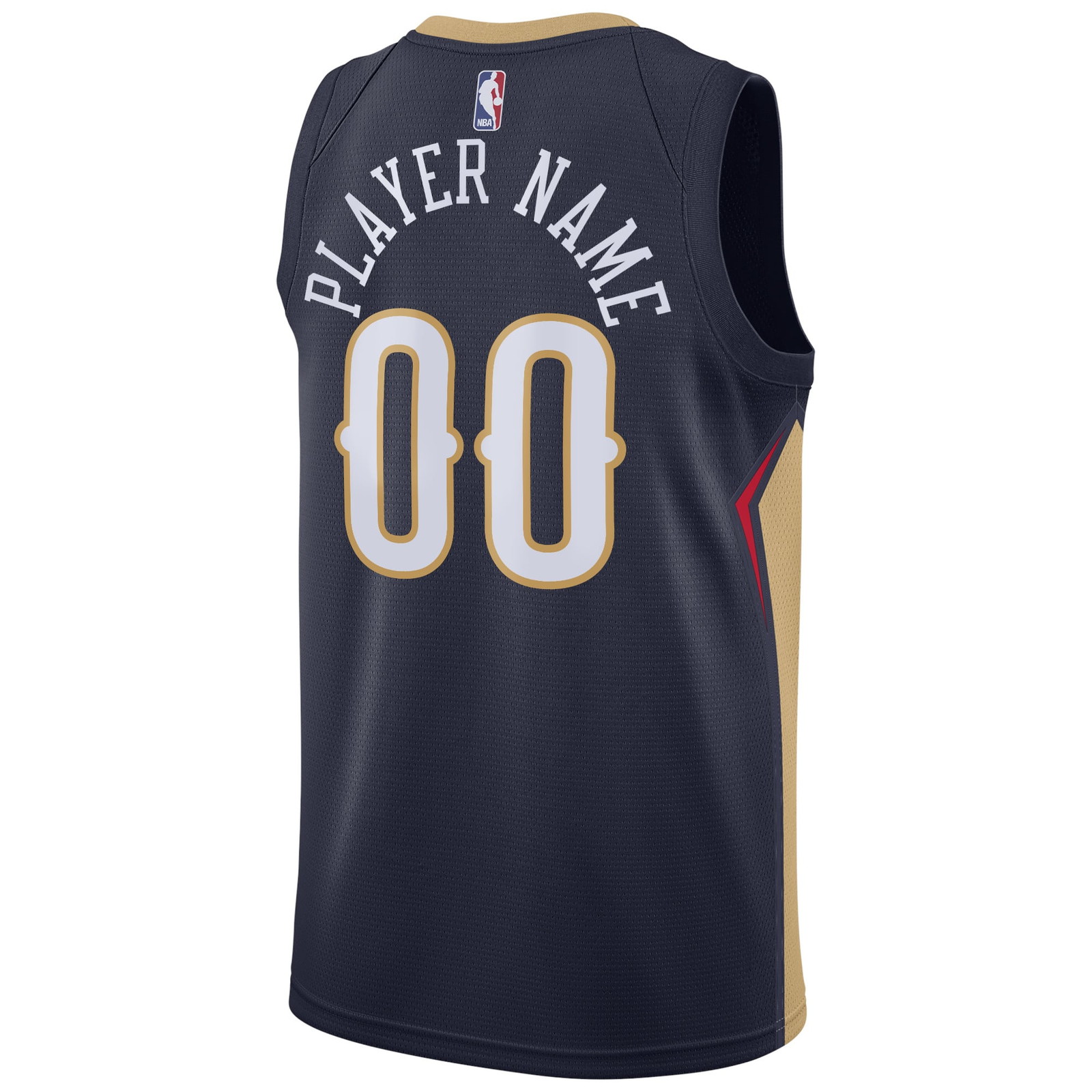 New Orleans Pelicans Swingman Custom Jersey Navy Icon Edition - back view