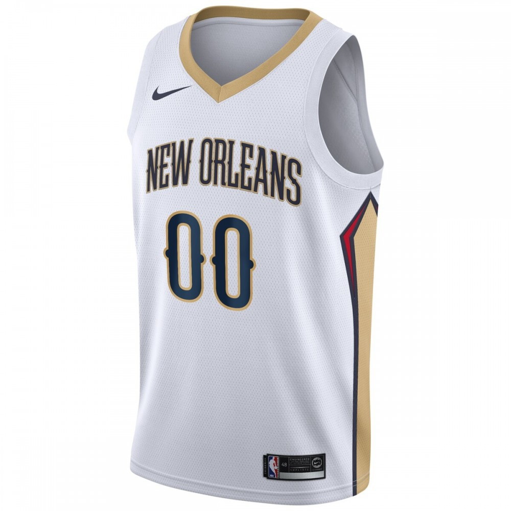 New Orleans Pelicans Swingman Custom Jersey White Association Edition - second front view