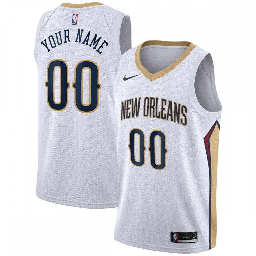 New Orleans Pelicans Swingman Custom Jersey White Association Edition - front view