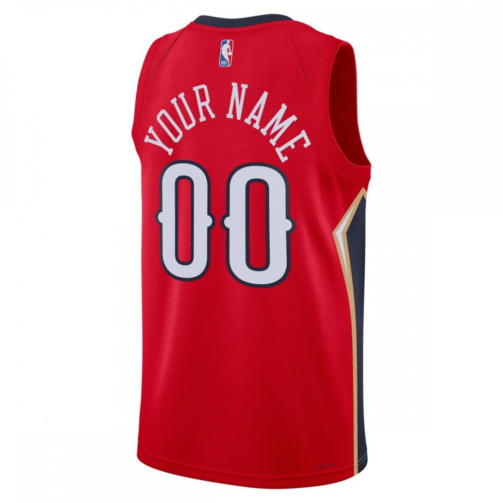 New Orleans Pelicans Unisex 2022/23 Swingman Custom Jersey Statement Edition Red - back view