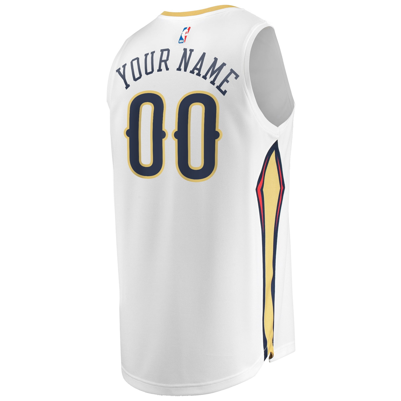 New Orleans Pelicans Unisex Custom Fast Break Jersey Association Edition White - back view