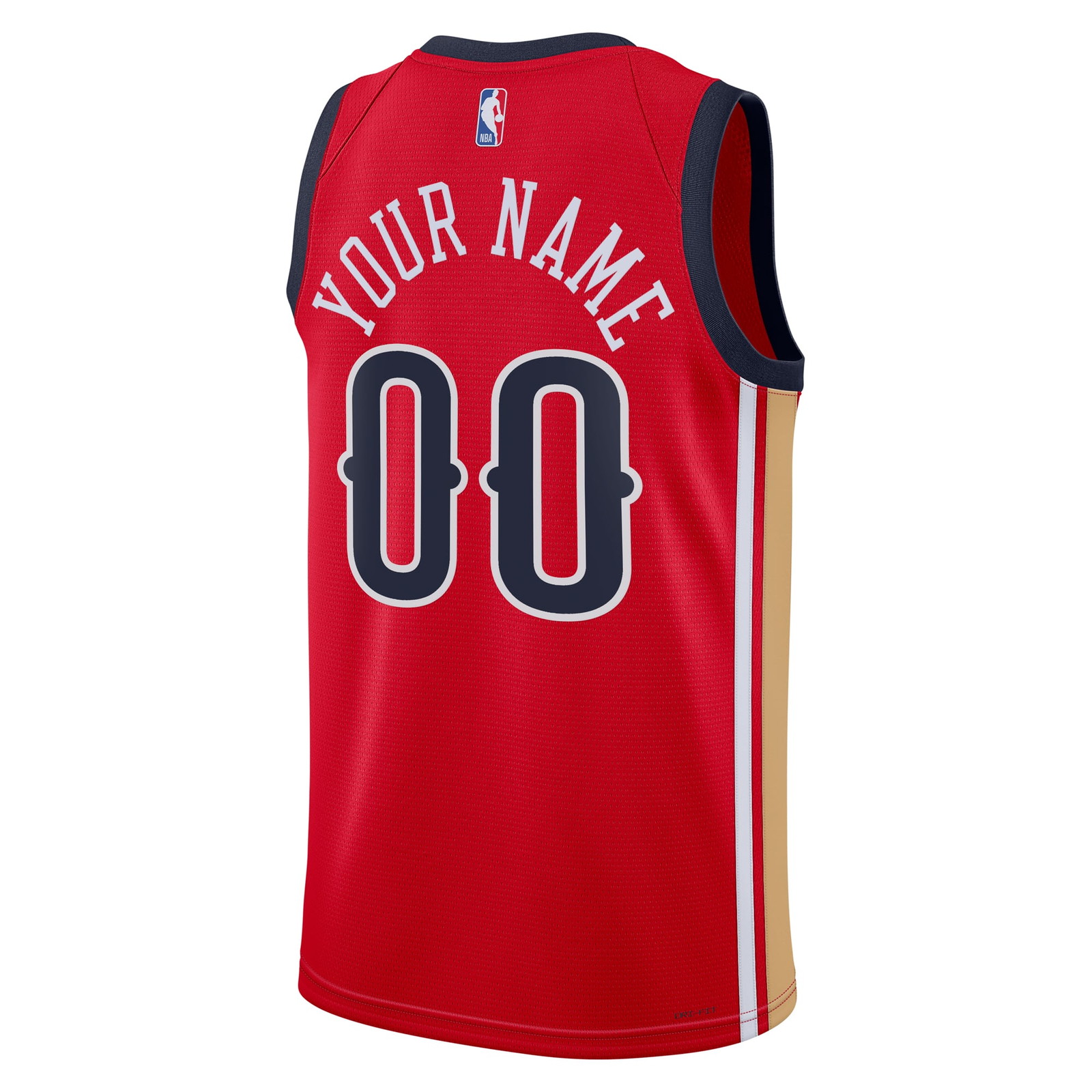 New Orleans Pelicans Unisex Swingman Custom Jersey Red Statement Edition - back view