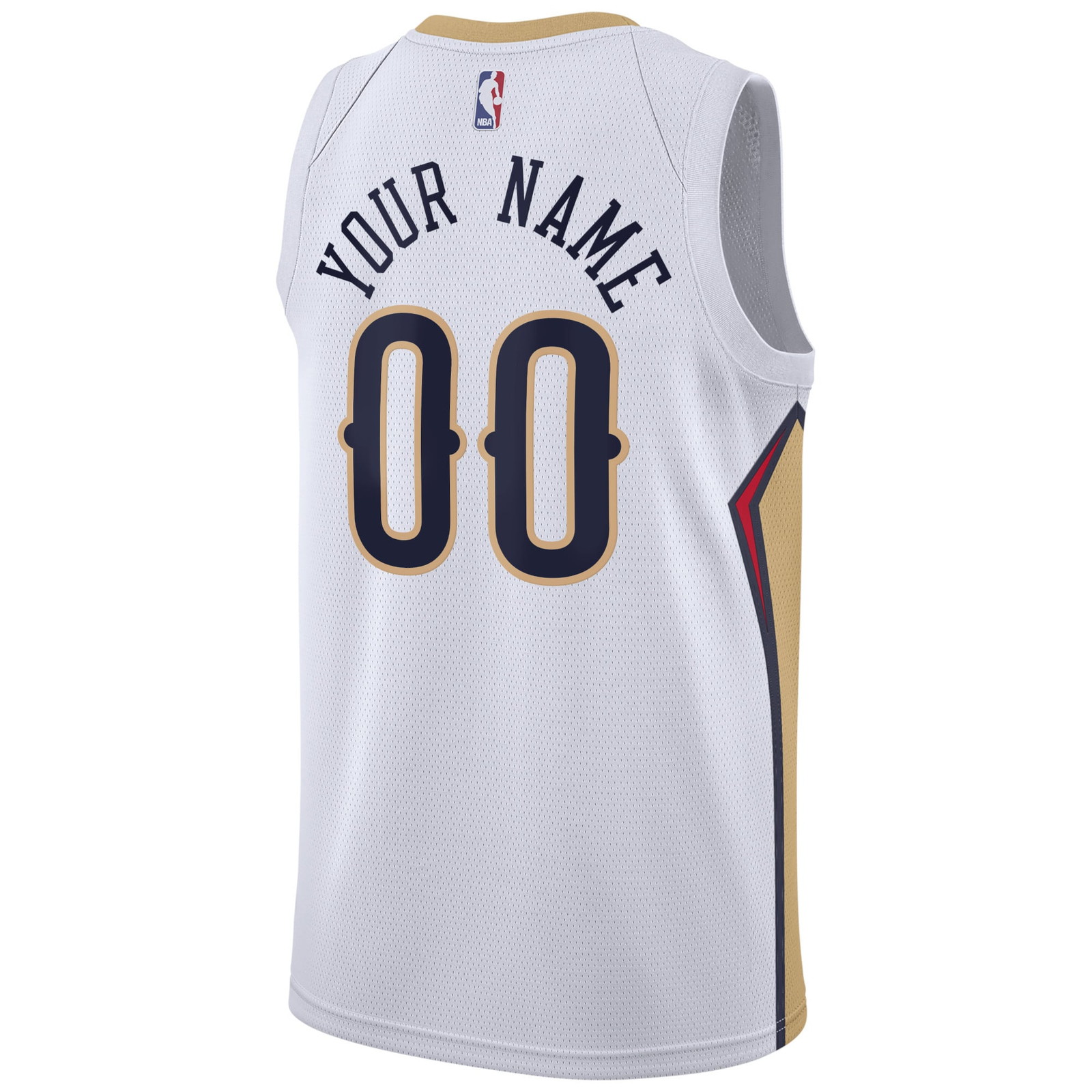 New Orleans Pelicans Unisex Swingman Custom Jersey White Association Edition - back view