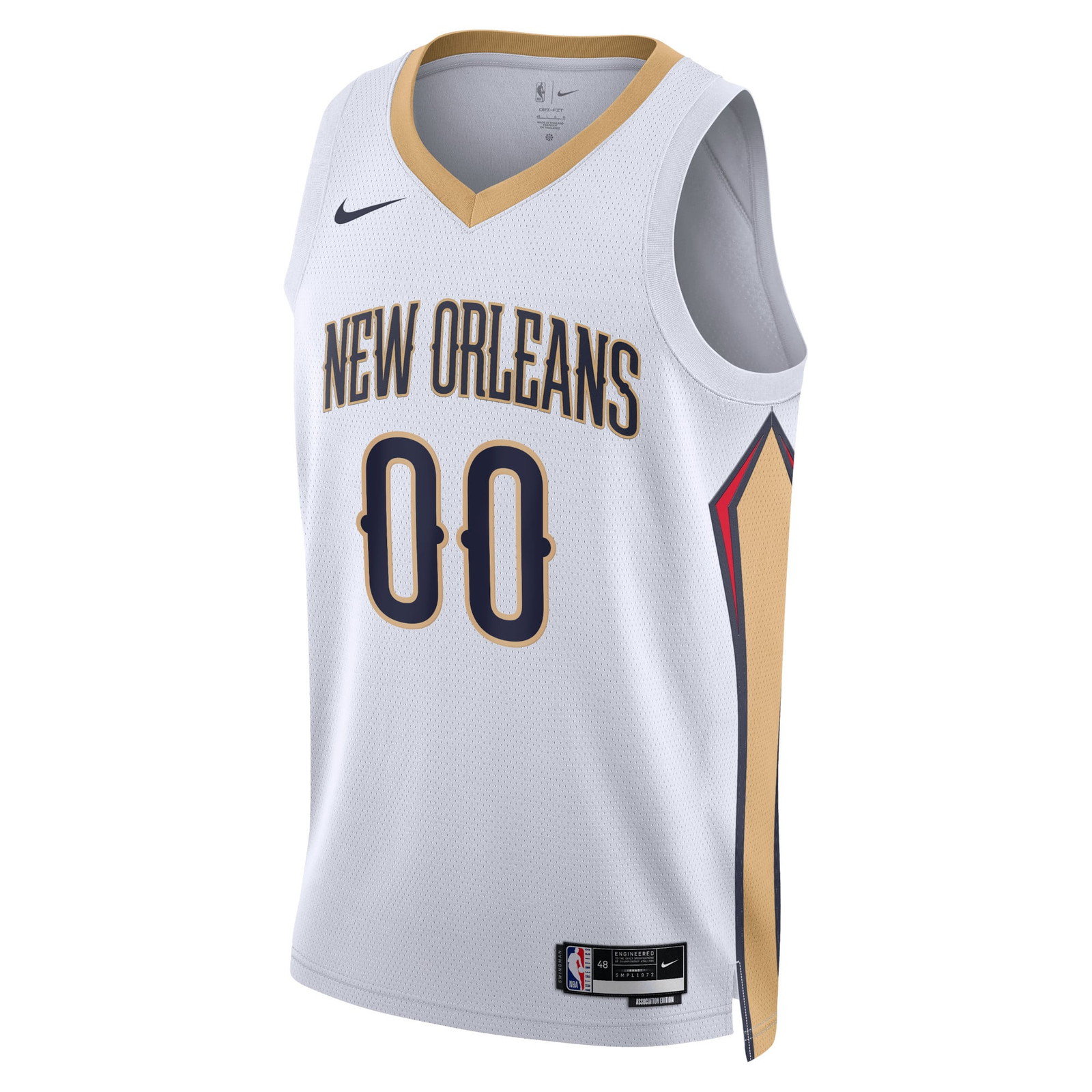 New Orleans Pelicans Unisex Swingman Custom Jersey White Association Edition - front view