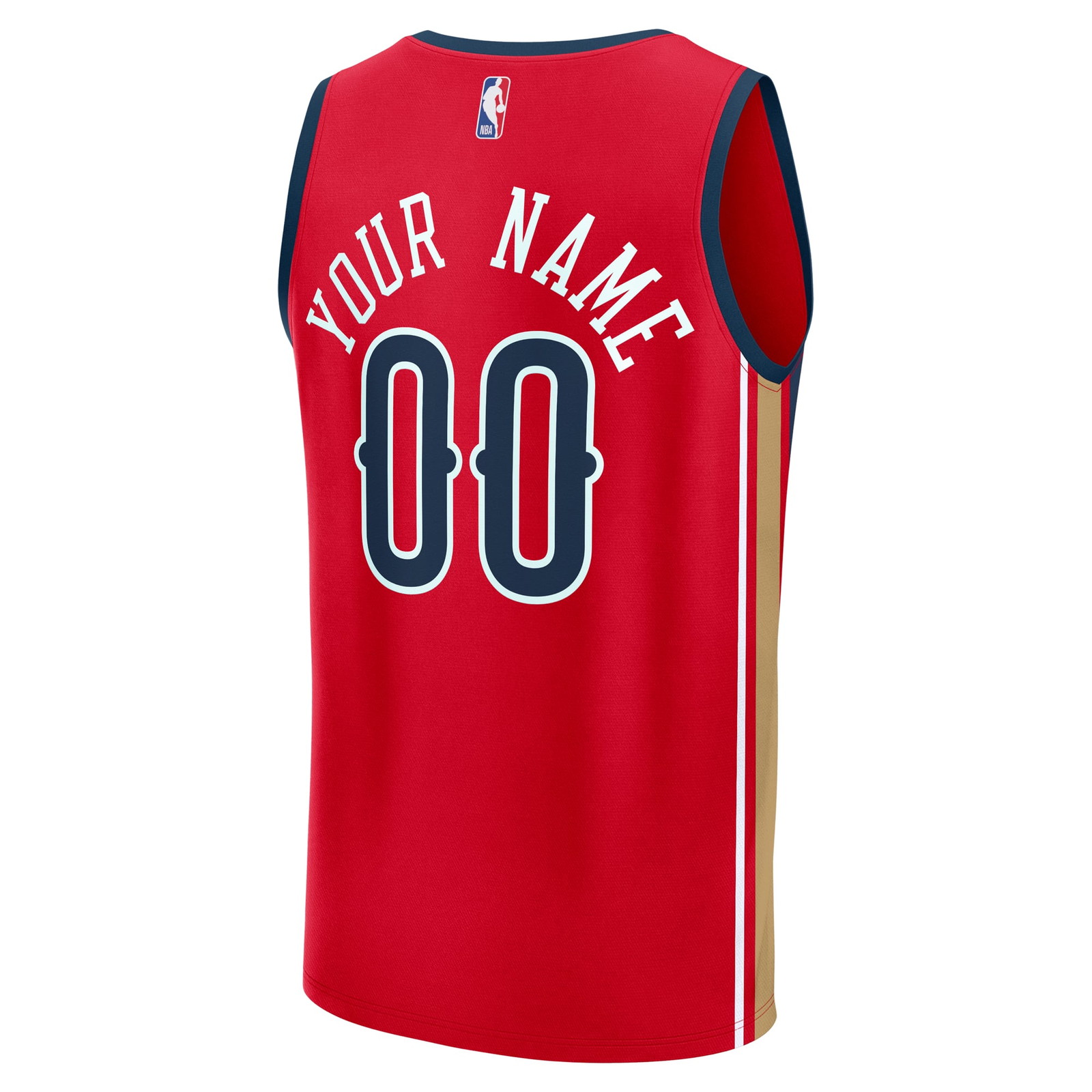 New Orleans Pelicans Fast Break Custom Jersey Statement Edition Red - back view