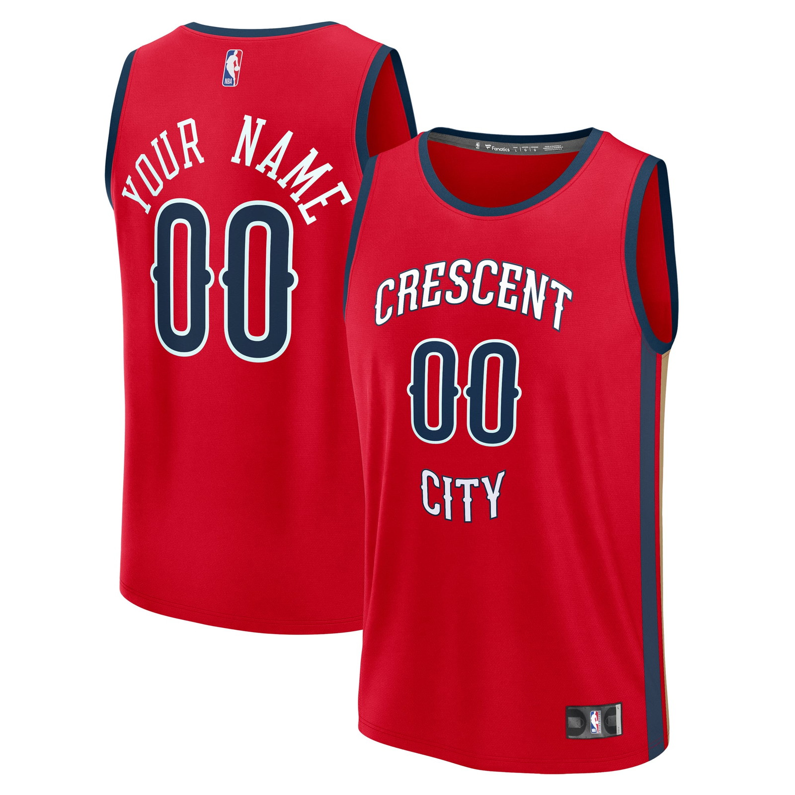 New Orleans Pelicans Fast Break Custom Jersey Statement Edition Red - front and back view